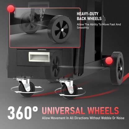 YESWELDER Carro de soldadura con 4 cajones para soldador MIG TIG y cortador de plasma, resistente y de gran capacidad de almacenamiento 360°