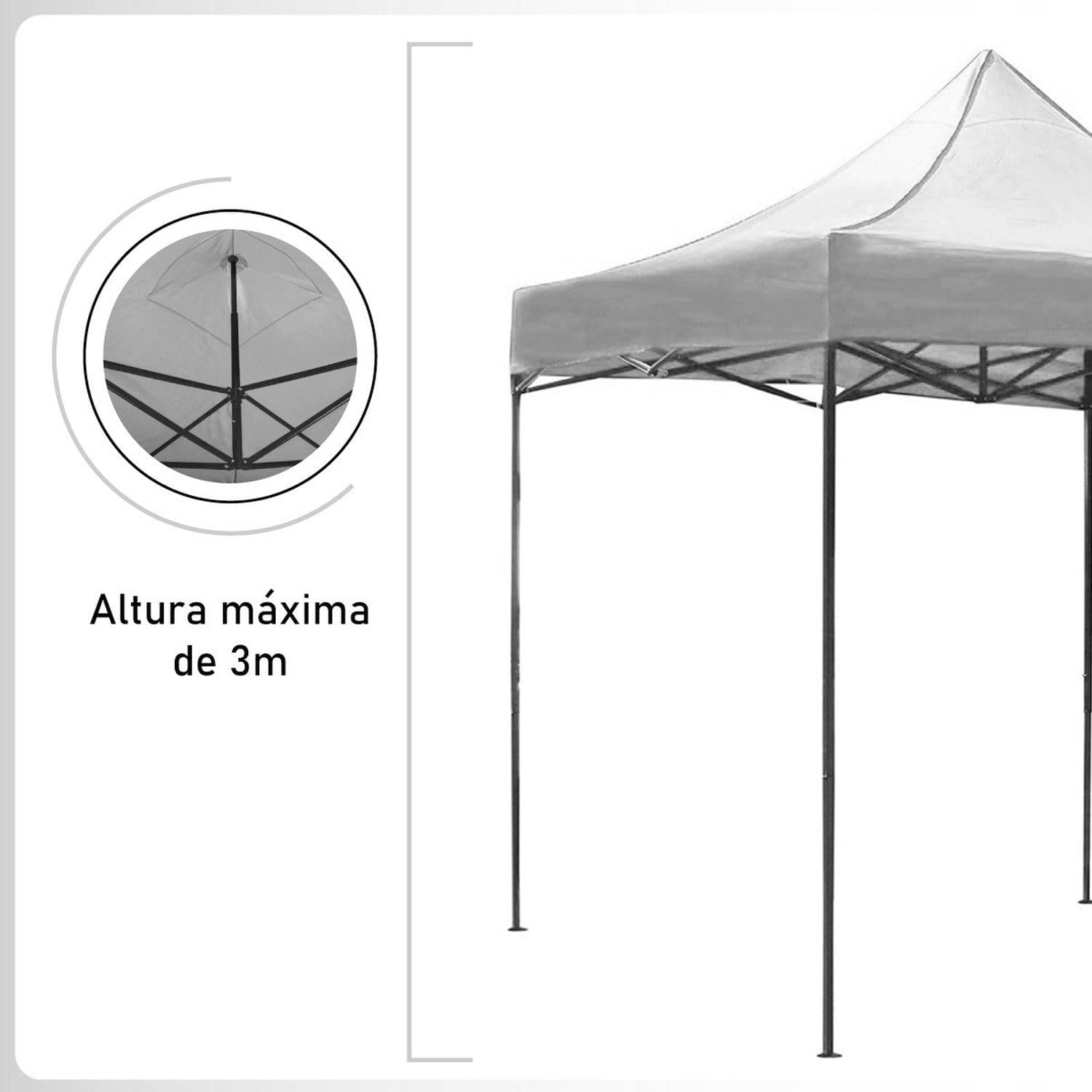 RACK & PACK Carpa 3x3 para Exteriores Lona Jardin Toldo Retractil Estructura de Acero Plegable 3 Ajustes de Altura Impermeabilidad 600D Premium Campismo Facil Armado Fiesta Reunión (Verde)