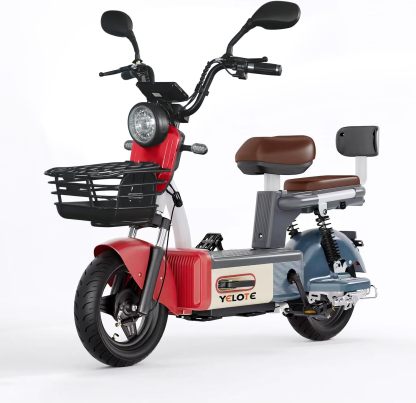 Bicicleta Electrica Moto Electrica Velocidad Máxima 35KM/H,Autonomía 40-45KM,Baterías de Gran Capacidad de 20AH con Alarma