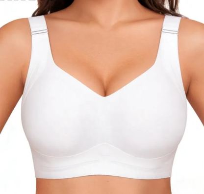 （Versión con hebilla extendida）Sujetador push-up sin costuras FHTECO para mujer, diseño tipo gelatina, sin abultamiento, efecto suavizante y realce, tirantes ajustables, tejido transpirable, costuras reforzadas, sin aros, ideal para el trabajo, el fitness