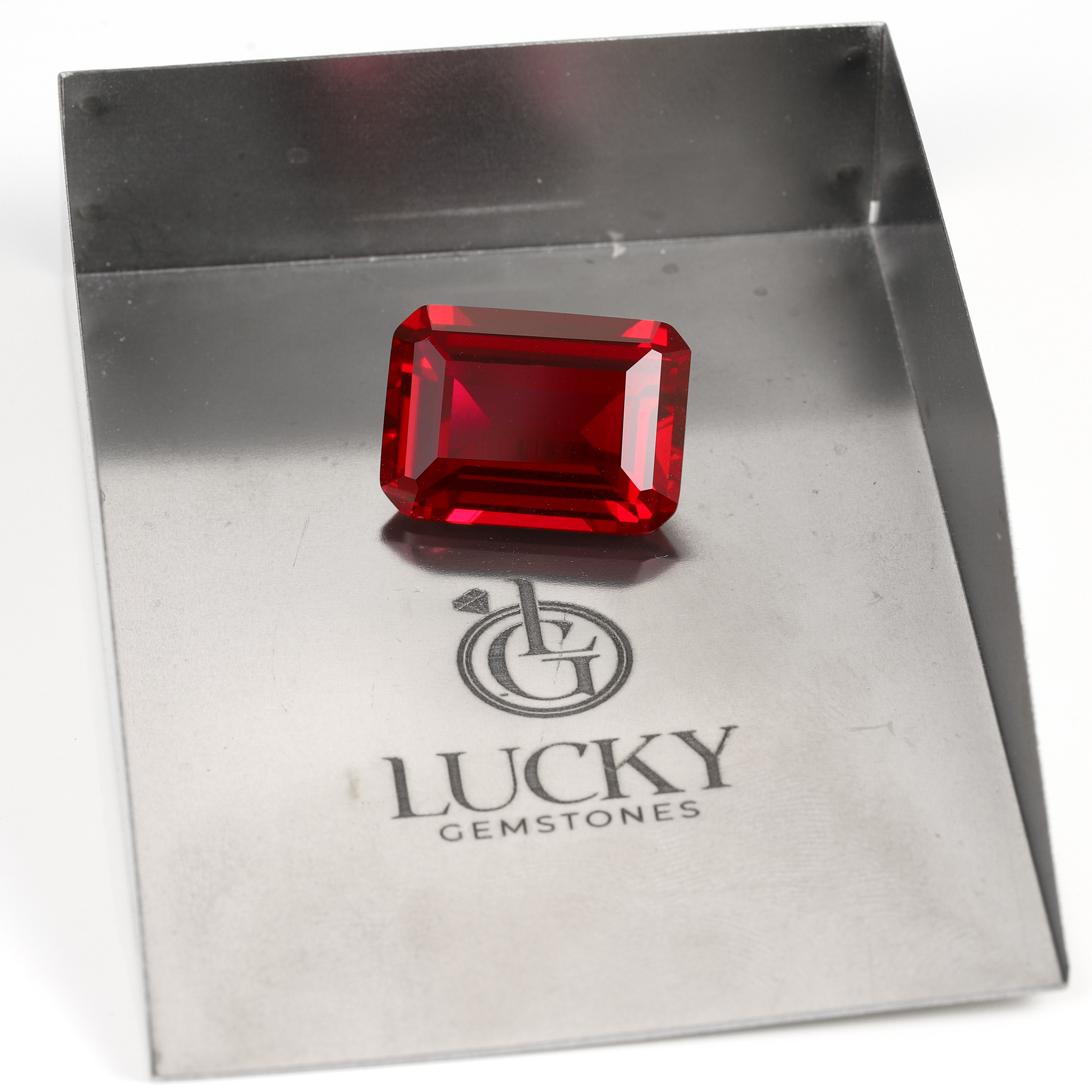 20Carat Emerald Cut Lab Grown Red Ruby