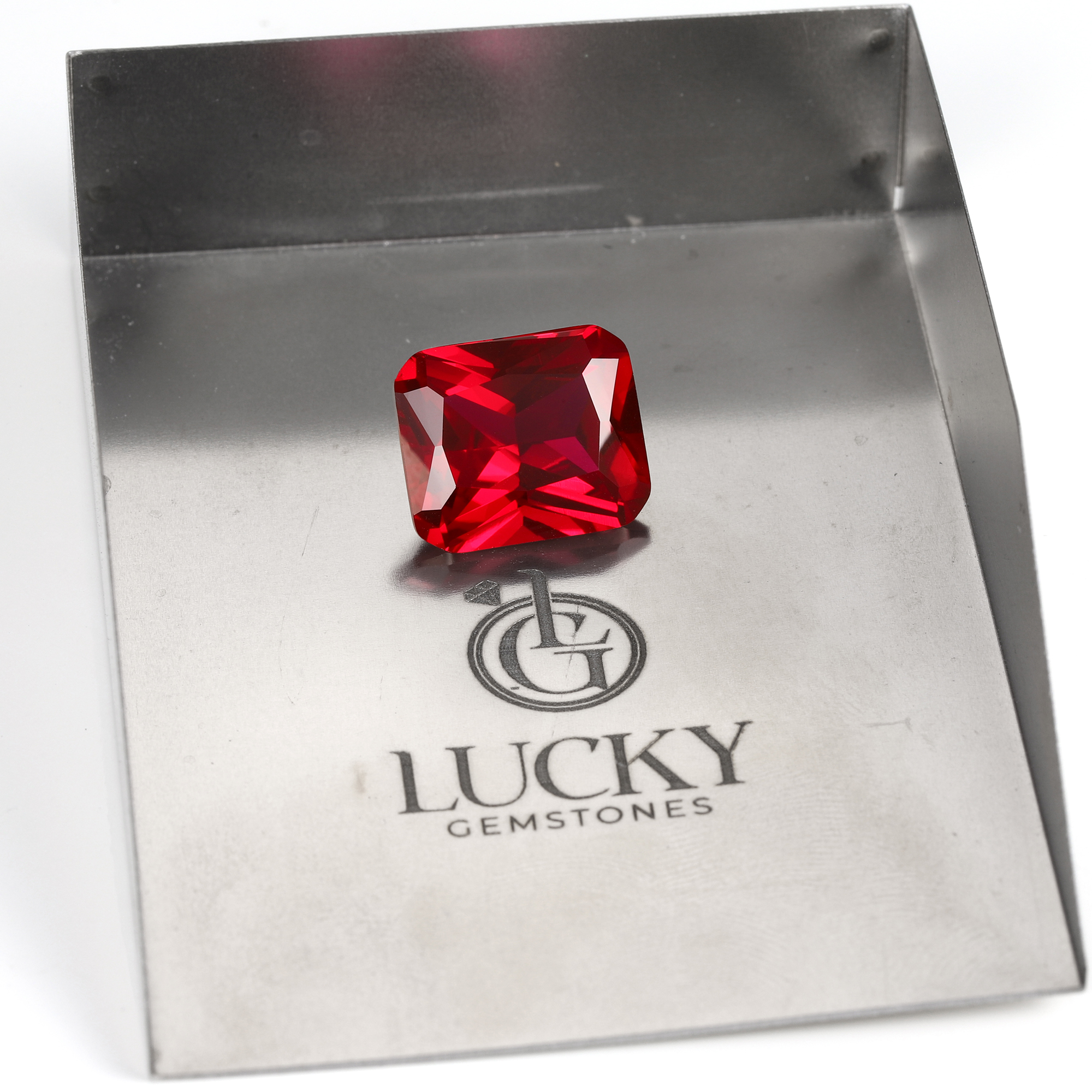 12Carat Radiant Cut Lab Grown Red Ruby