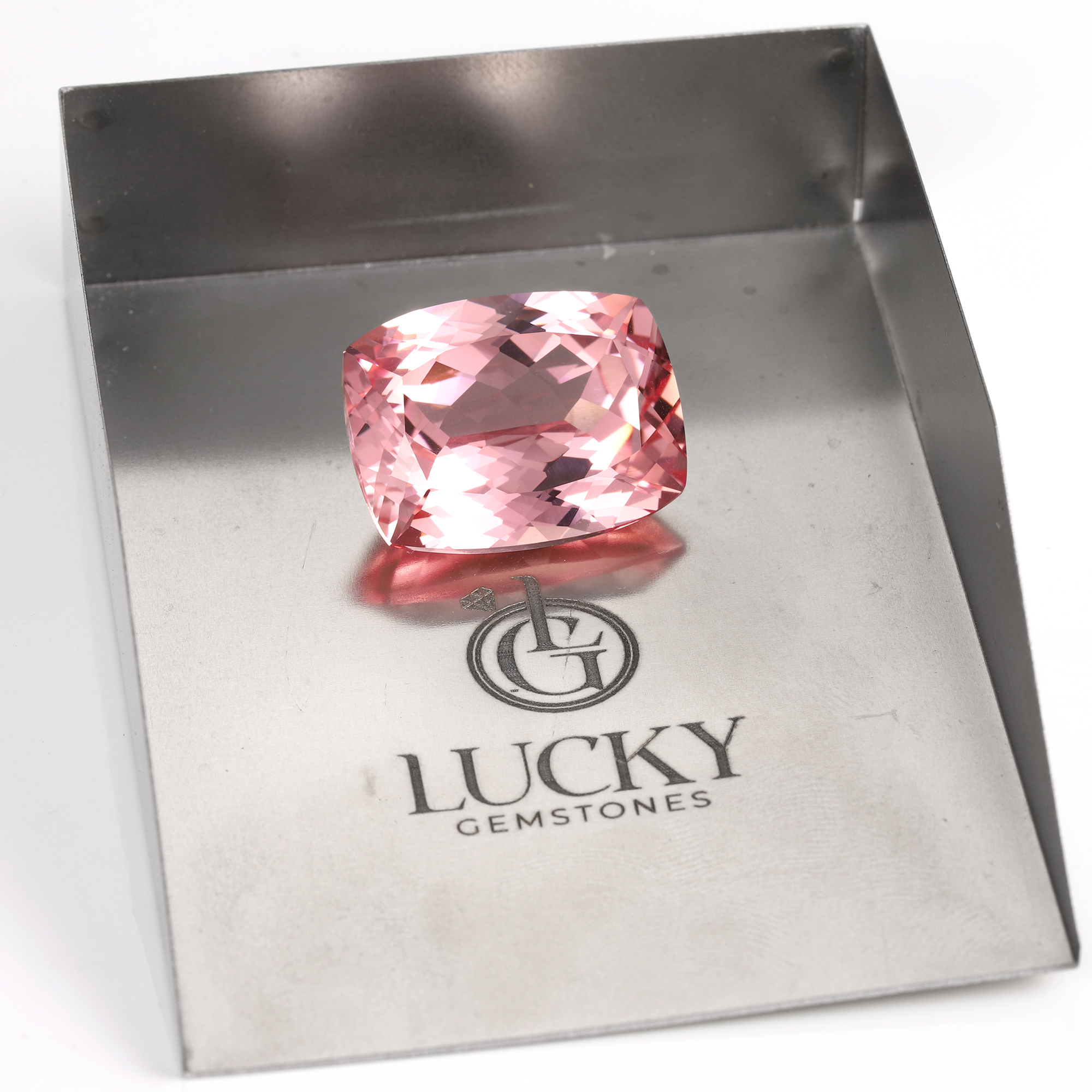 30Carat Cushion Cut Lab Grown Pink Padparadscha