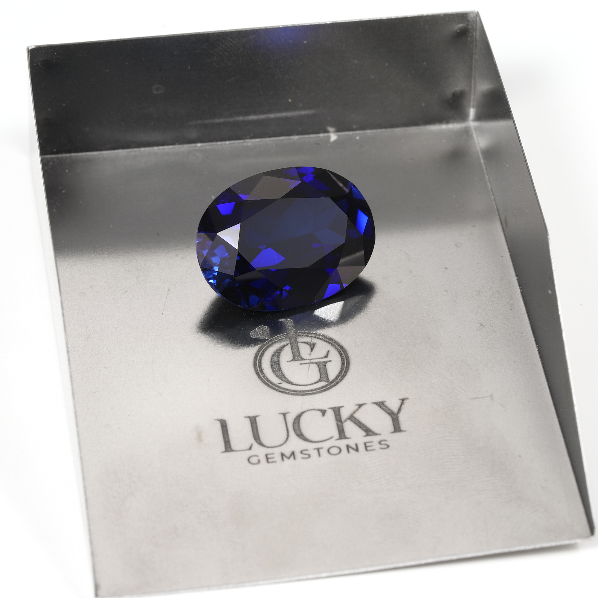 24Carat Oval Cut Lab Grown London Blue Sapphire