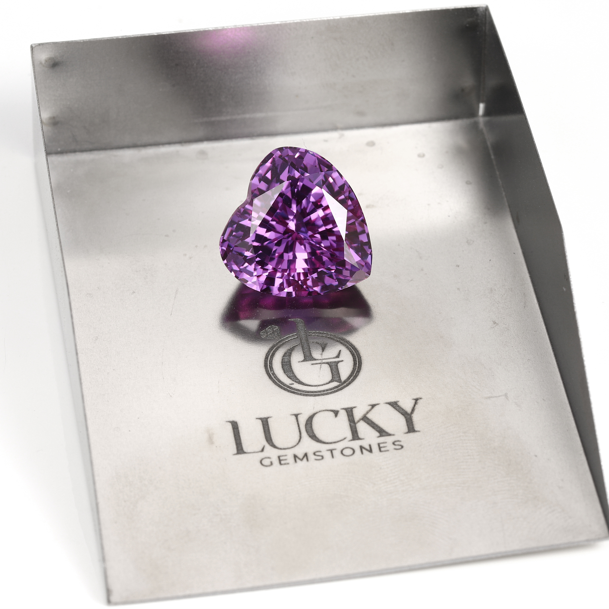 23Carat Heart Cut Lab Grown Purple Sapphire