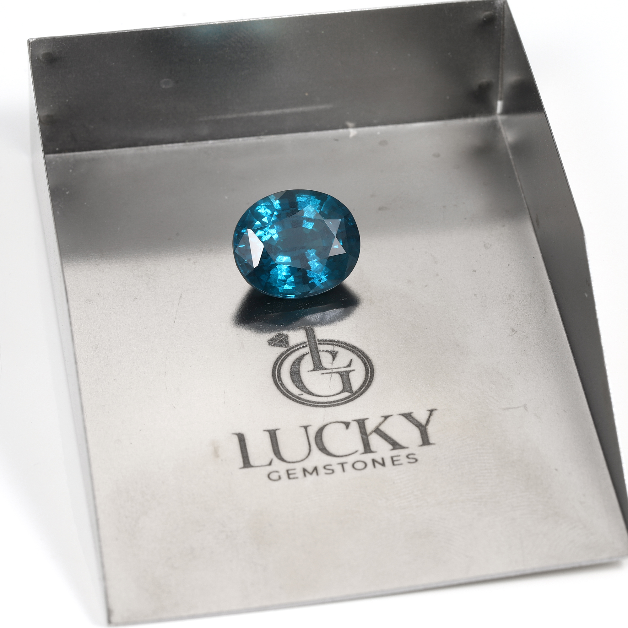 10Carat Oval Cut Lab Grown Lagoon Blue Sapphire 