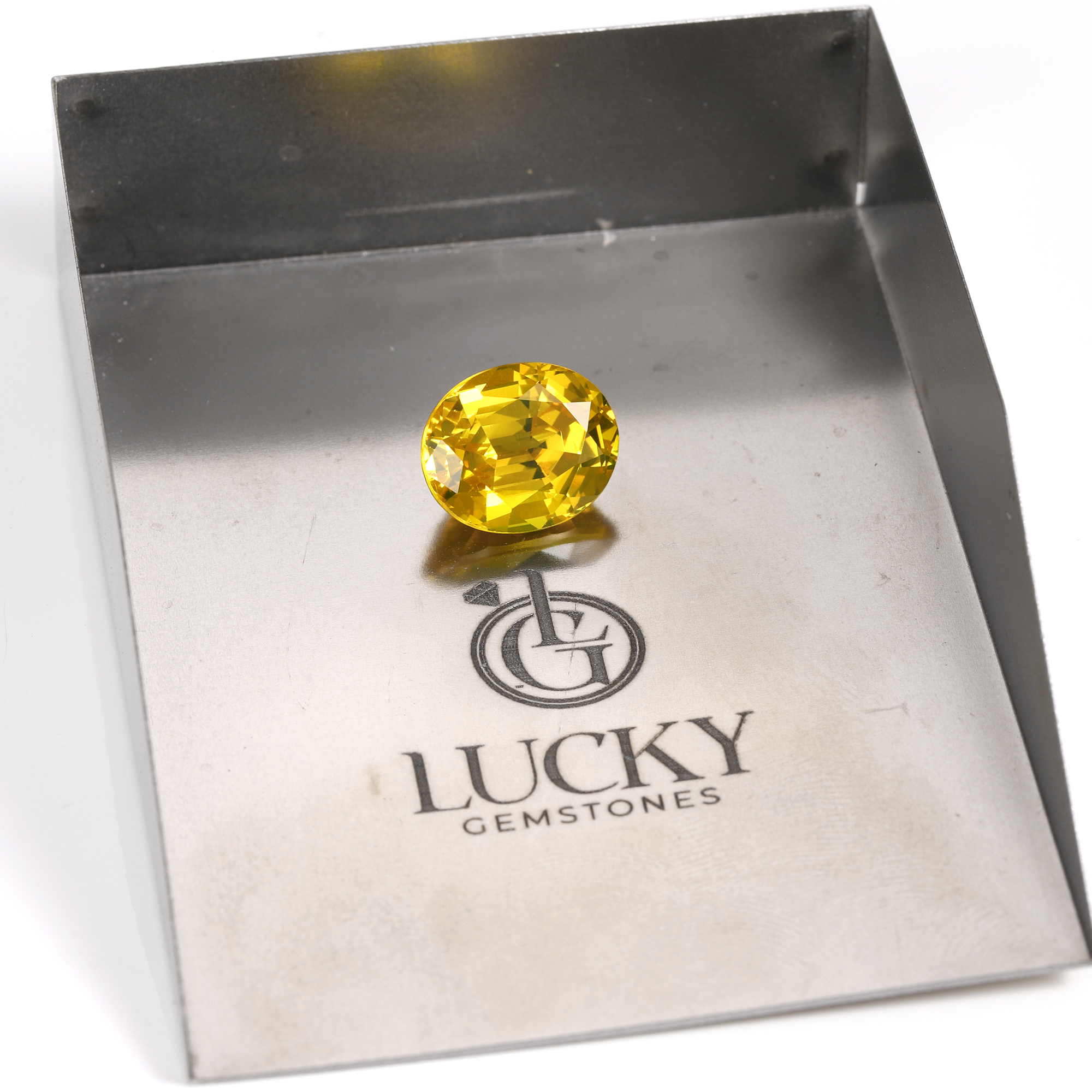 8Carat Oval Cut Lab Grown Canary Yellow Sapphire
