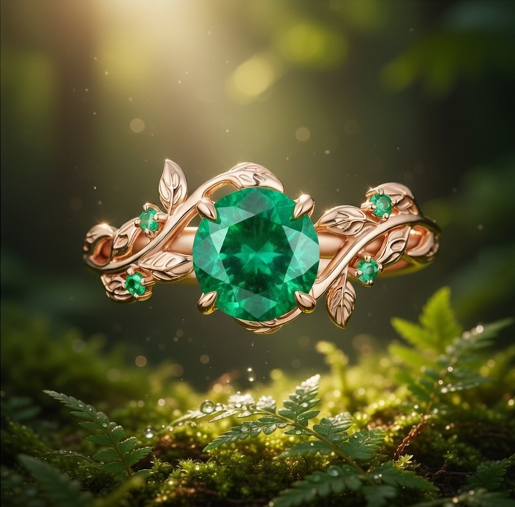 Lucky Emerald Engagement Rings