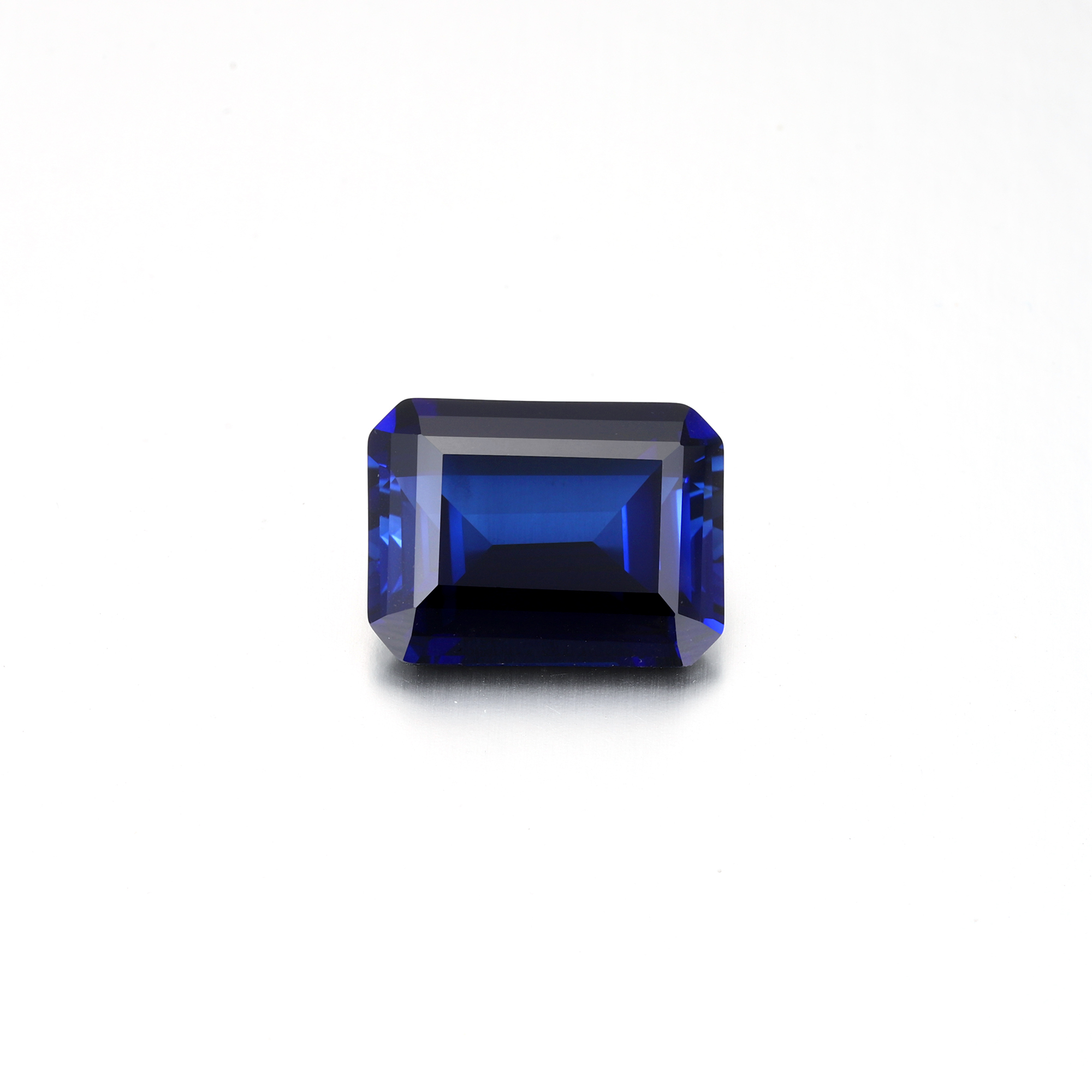 30CT Emerald Cut Lab Grown London Blue Sapphire