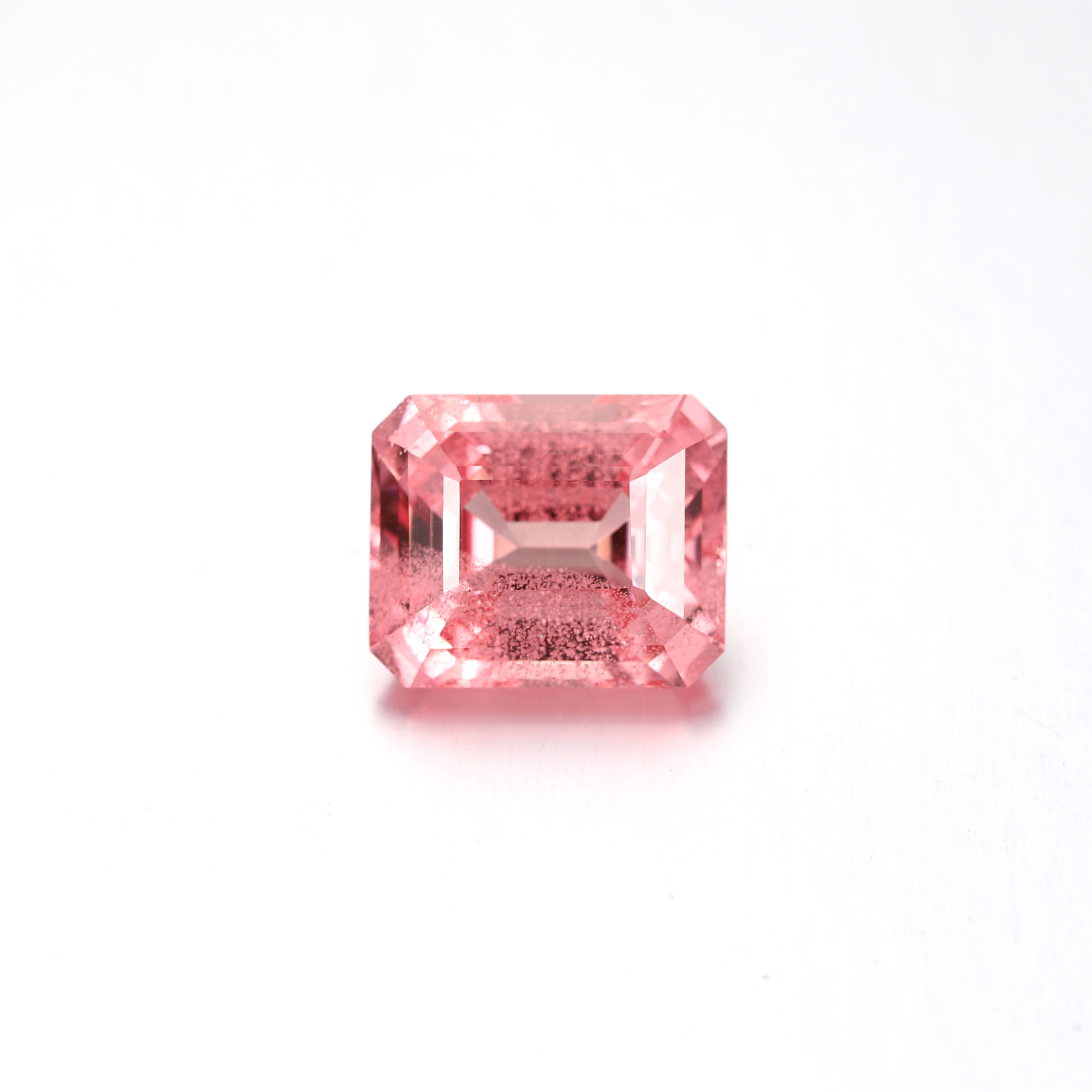 23Carat Emerald Cut Lab Grown Pink Padparadscha