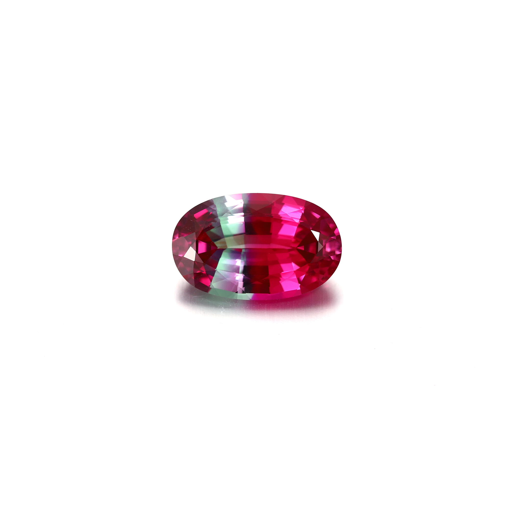 20Carat Oval Cut Lab Grown Watermelon Sapphire