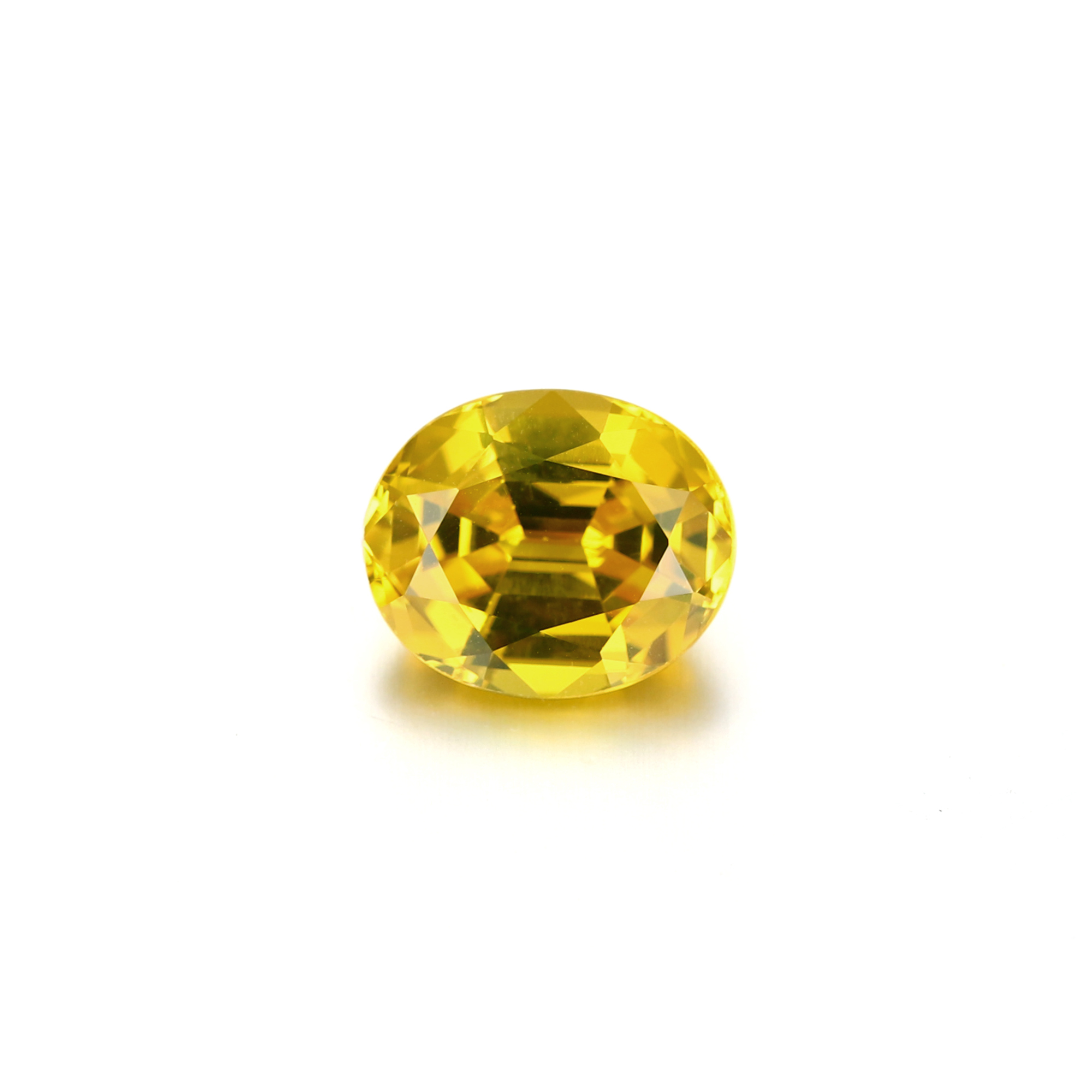 8Carat Oval Cut Lab Grown Canary Yellow Sapphire