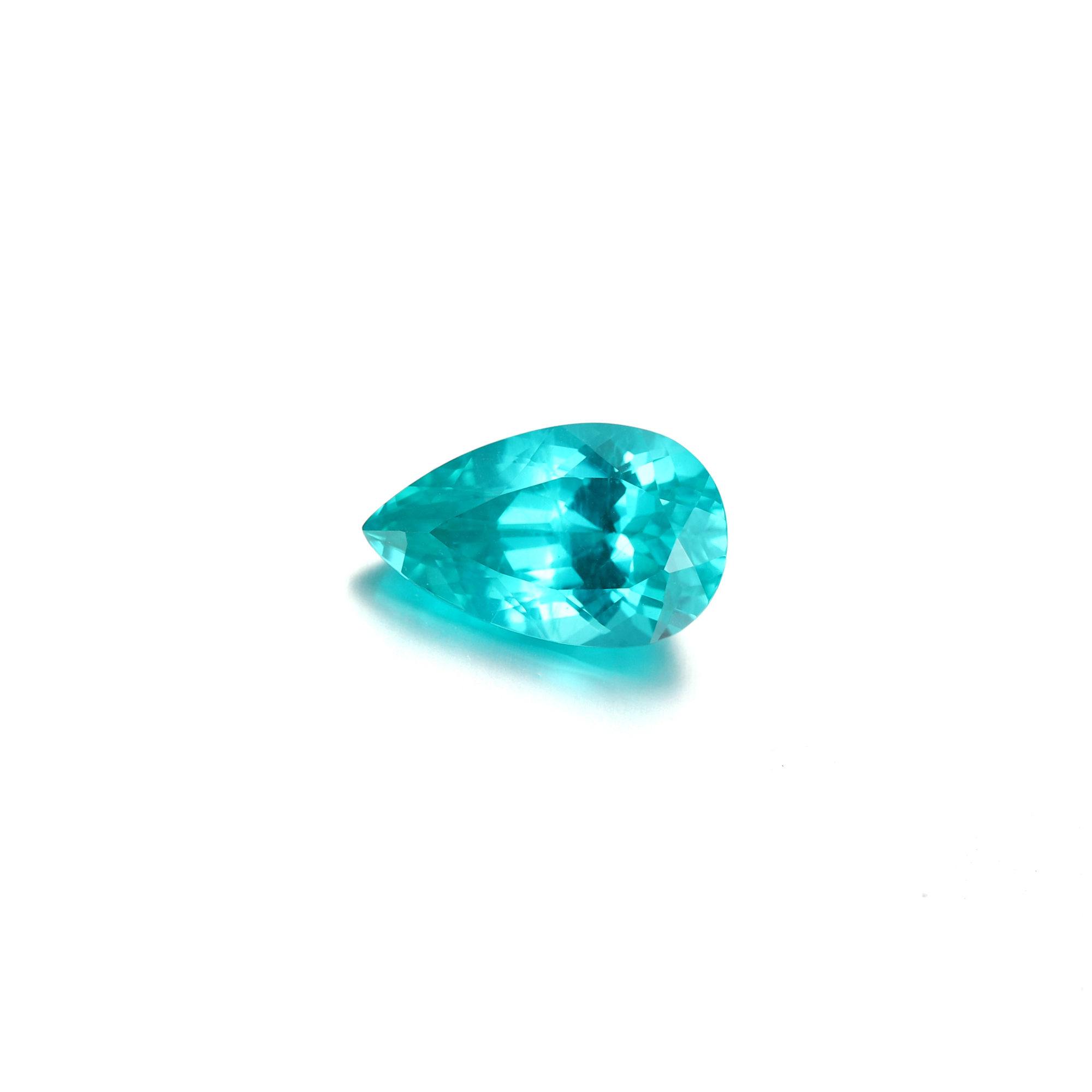 11Carat Pear Cut Lab Grown Green Paraíba