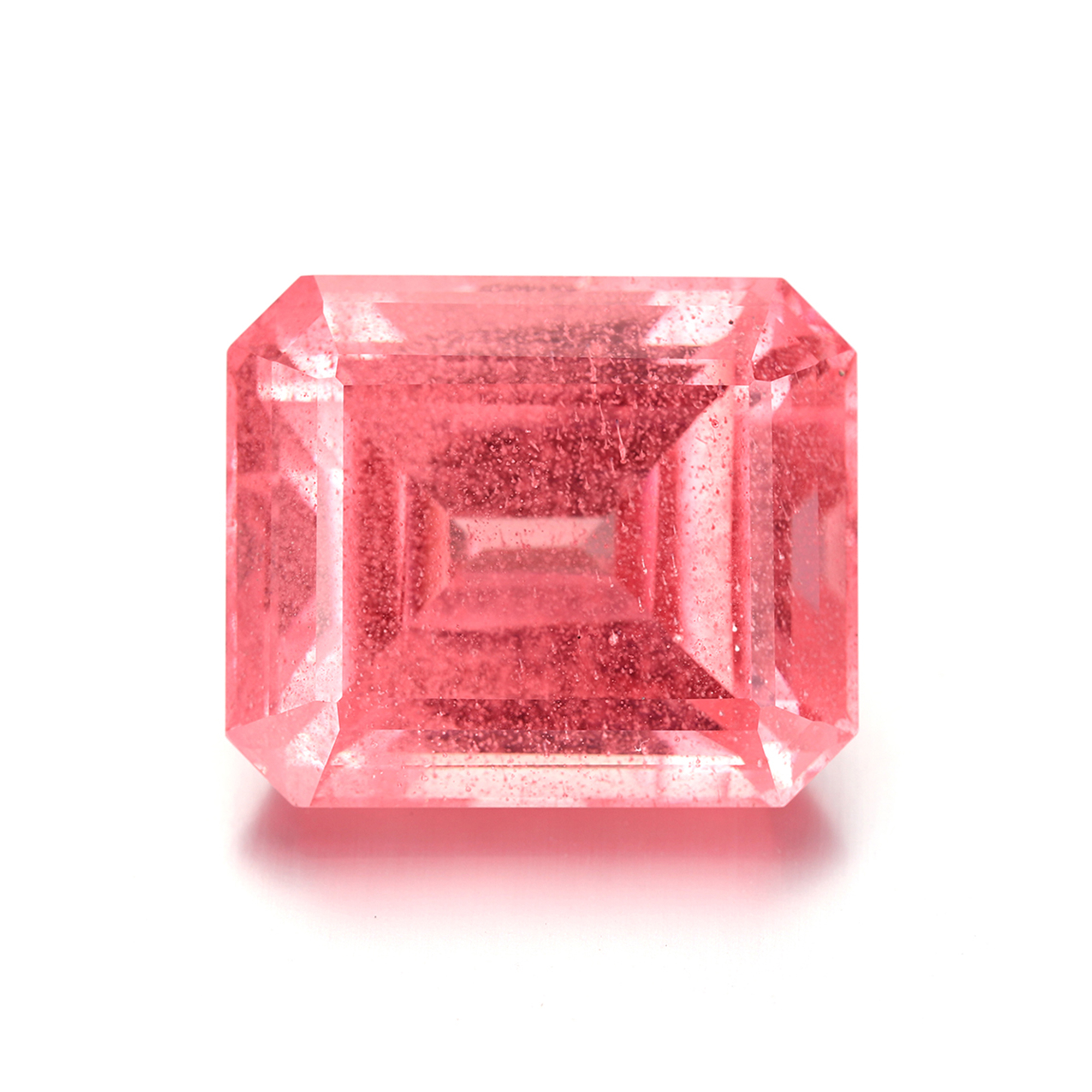158Carat Emerald Cut Lab Grown Pink Padparadscha