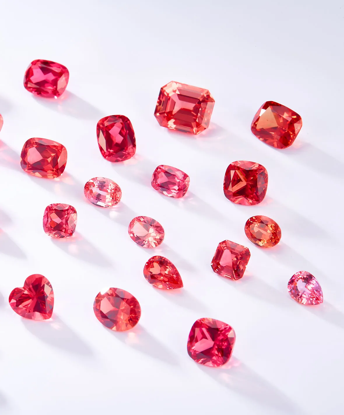 Laboratory-grown rubies in a rich array of colors—from Lucky Gemstones
