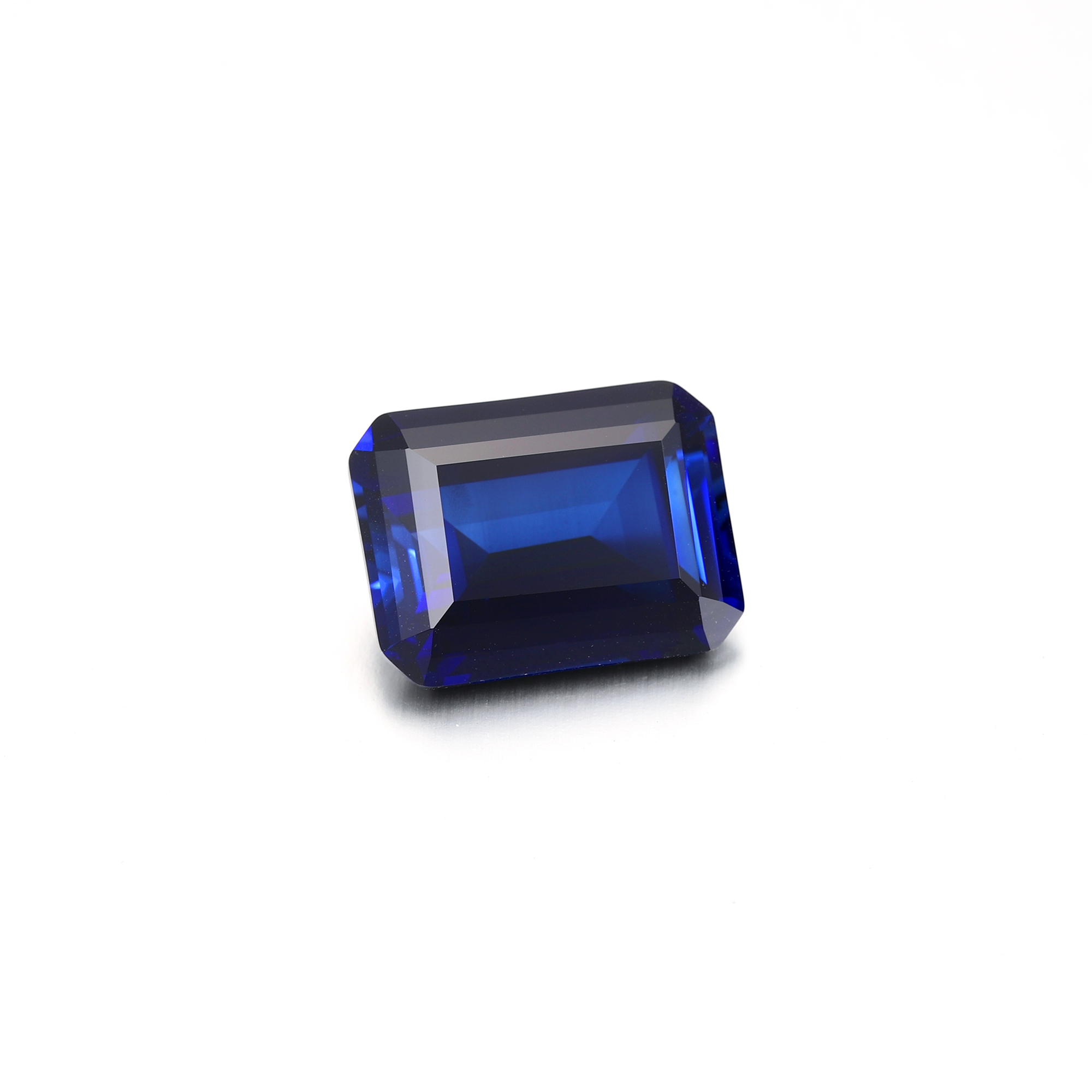 30CT Emerald Cut Lab Grown London Blue Sapphire