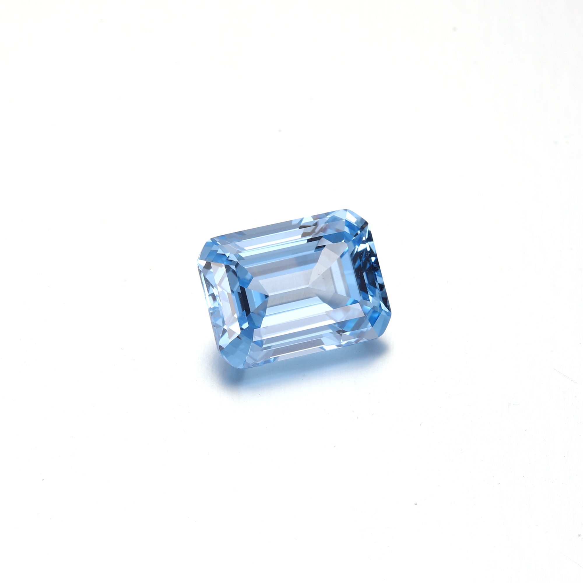  15Carat Emerald Cut  Lab Grown Sky Blue Sapphire
