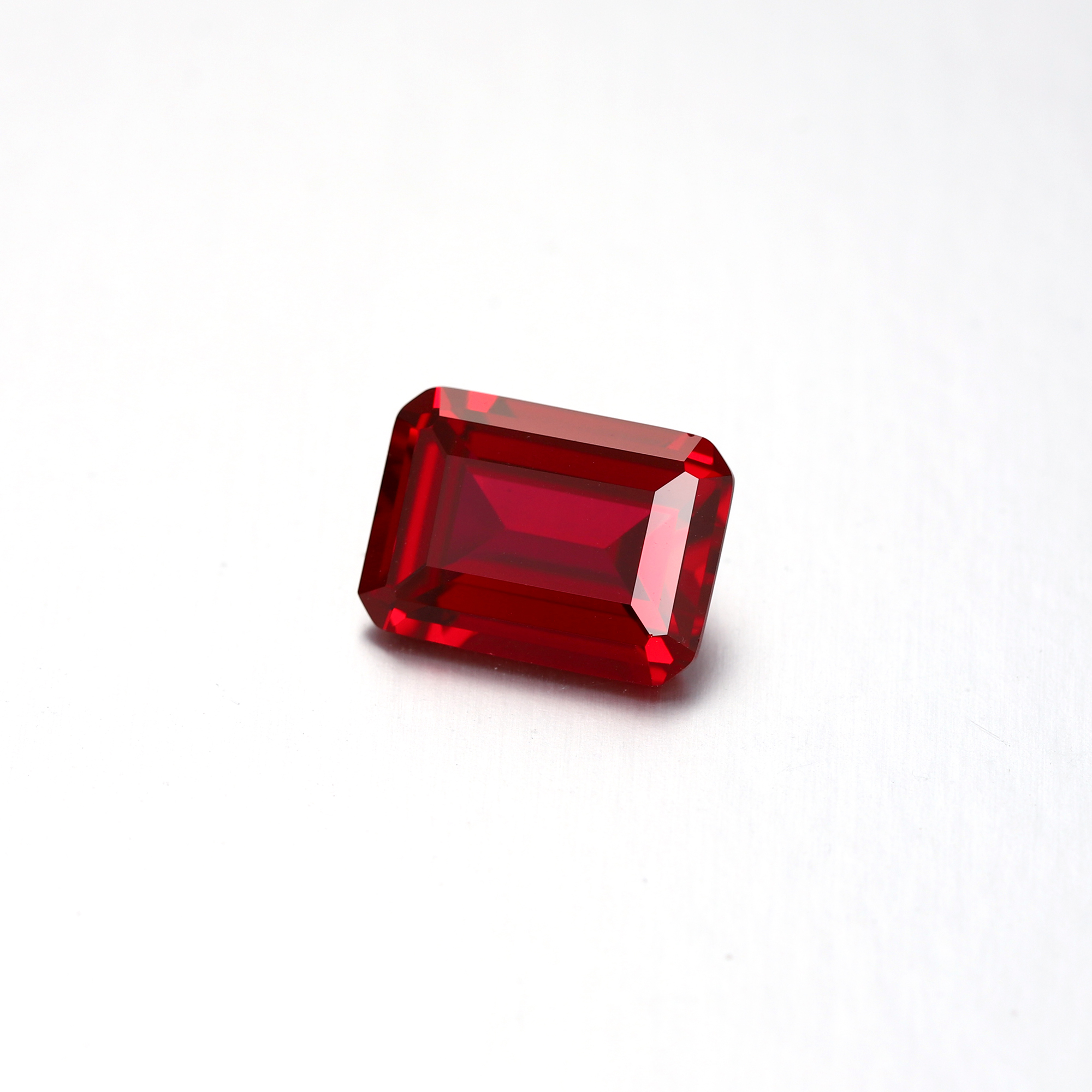20Carat Emerald Cut Lab Grown Red Ruby