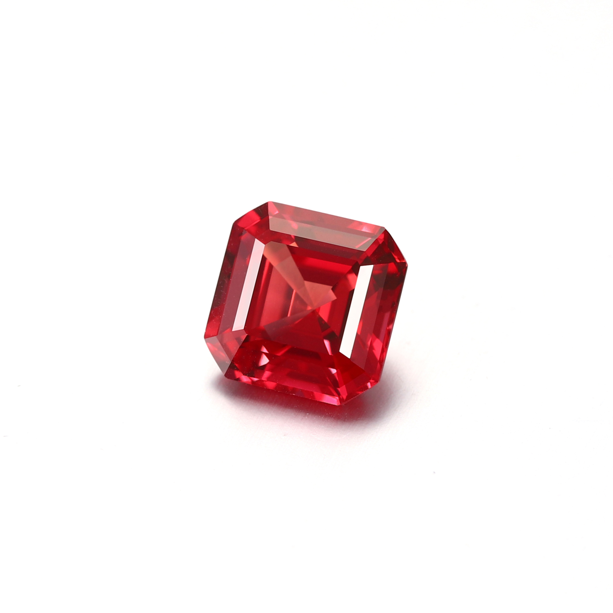 10Carat Emerald Cut Lab Grown Red Ruby