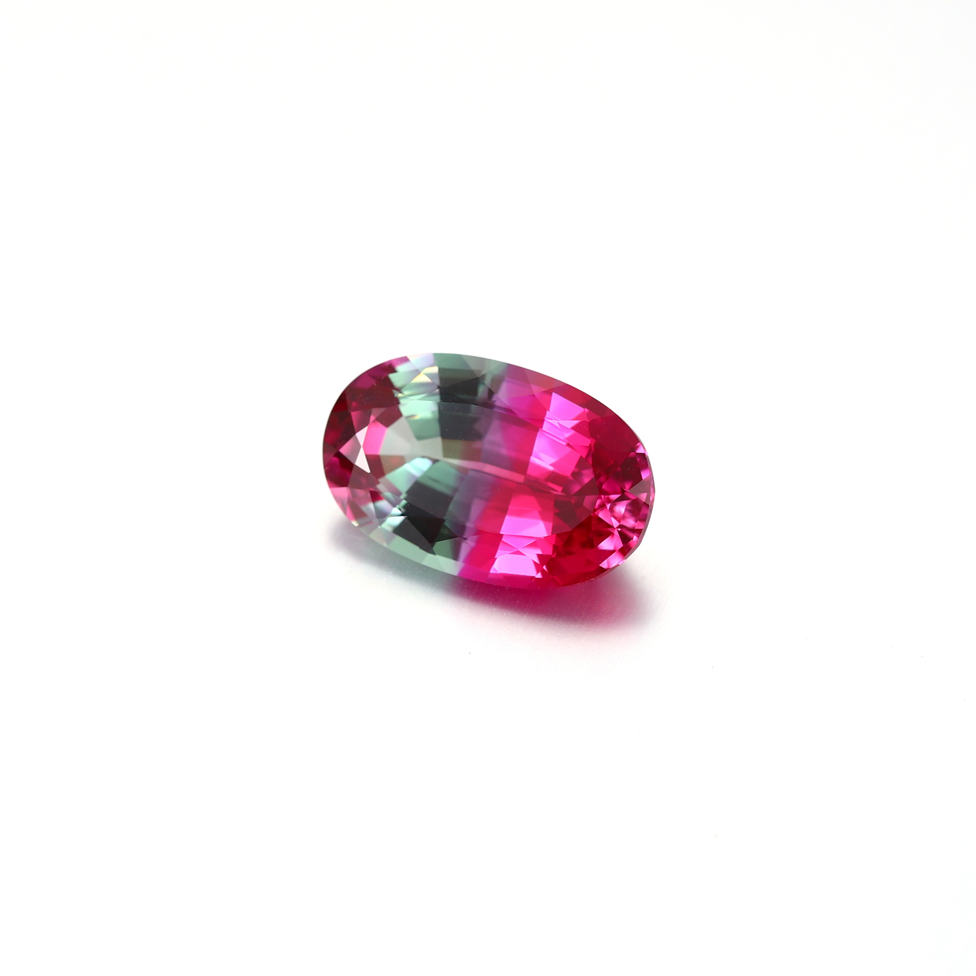 20Carat Oval Cut Lab Grown Watermelon Sapphire