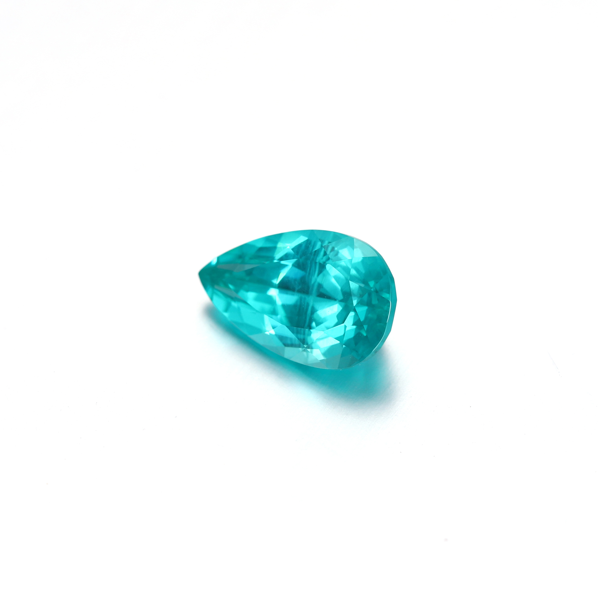 11Carat Pear Cut Lab Grown Green Paraíba