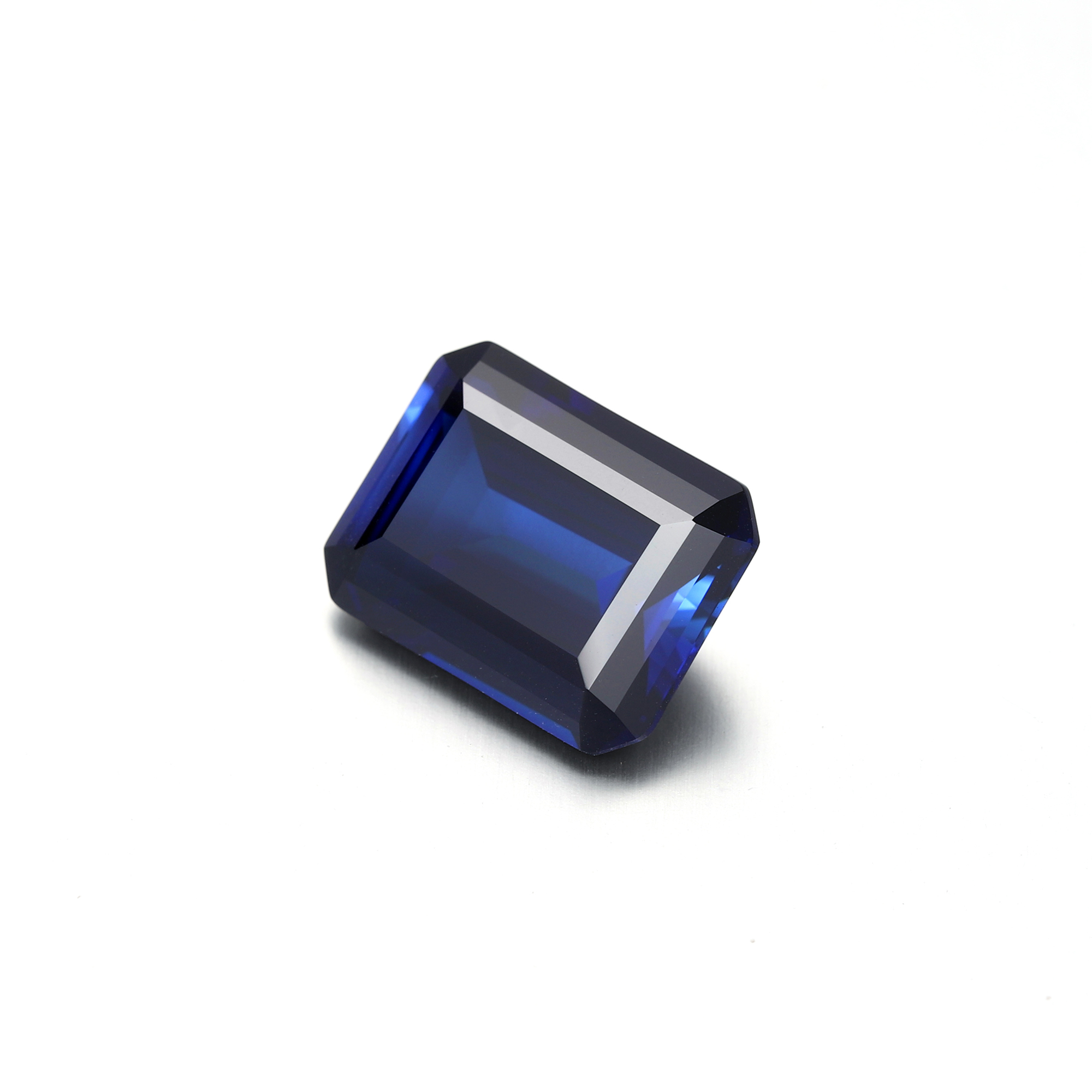 30CT Emerald Cut Lab Grown London Blue Sapphire