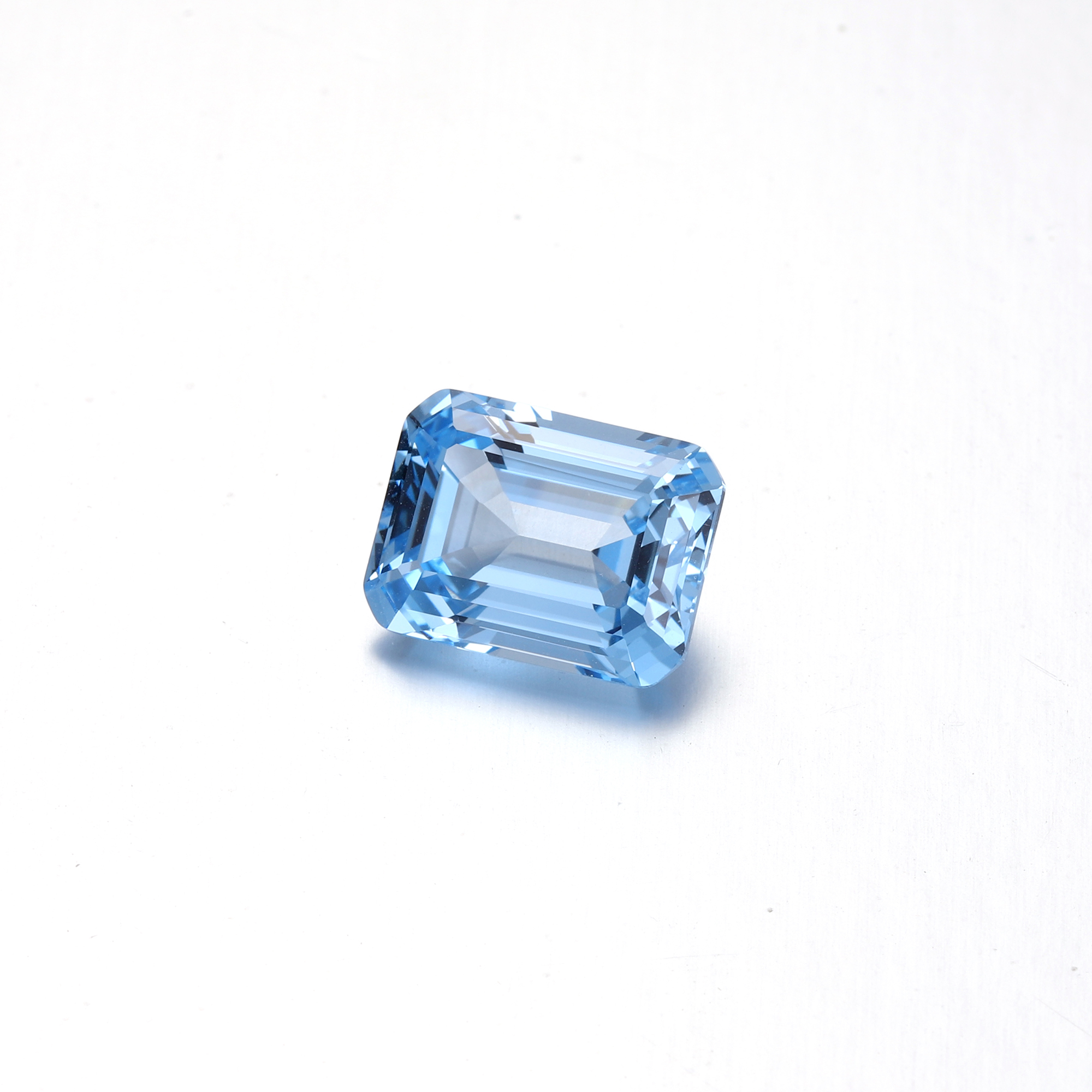  15Carat Emerald Cut  Lab Grown Sky Blue Sapphire