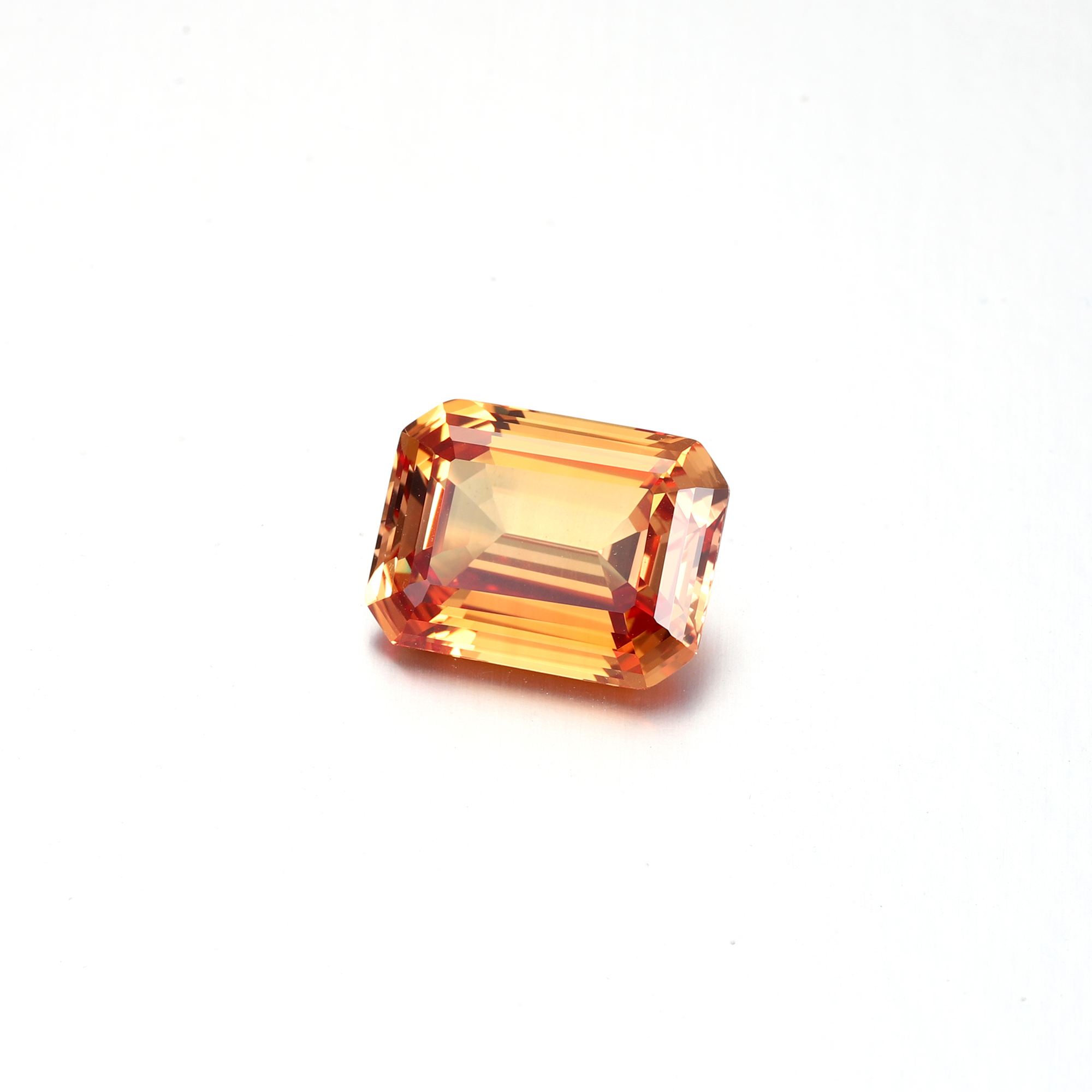18CT Emerald Cut Lab Grown London Orange Sapphire