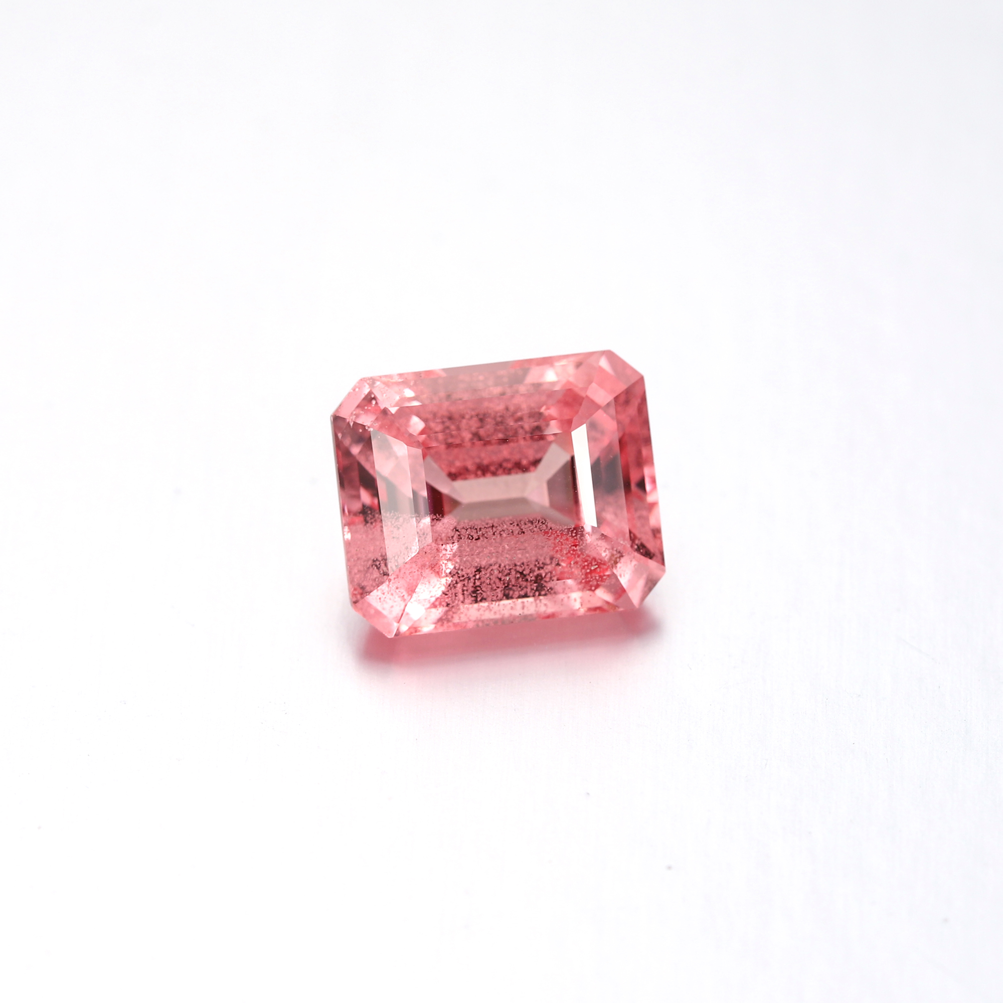 23Carat Emerald Cut Lab Grown Pink Padparadscha