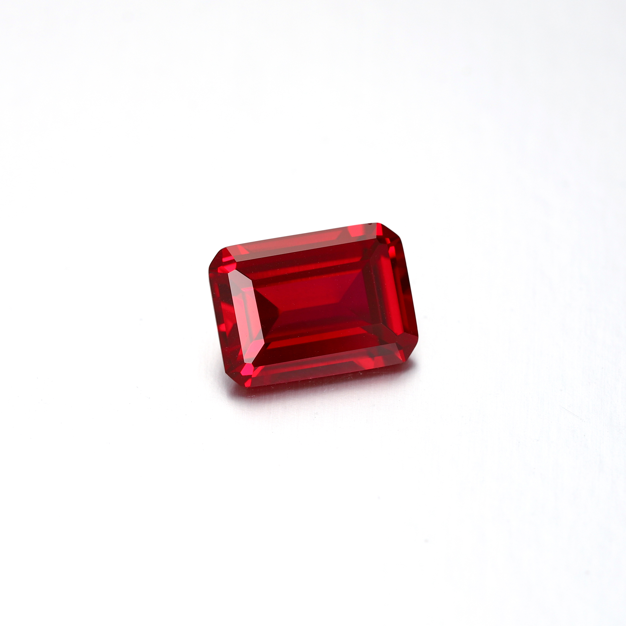 20Carat Emerald Cut Lab Grown Red Ruby