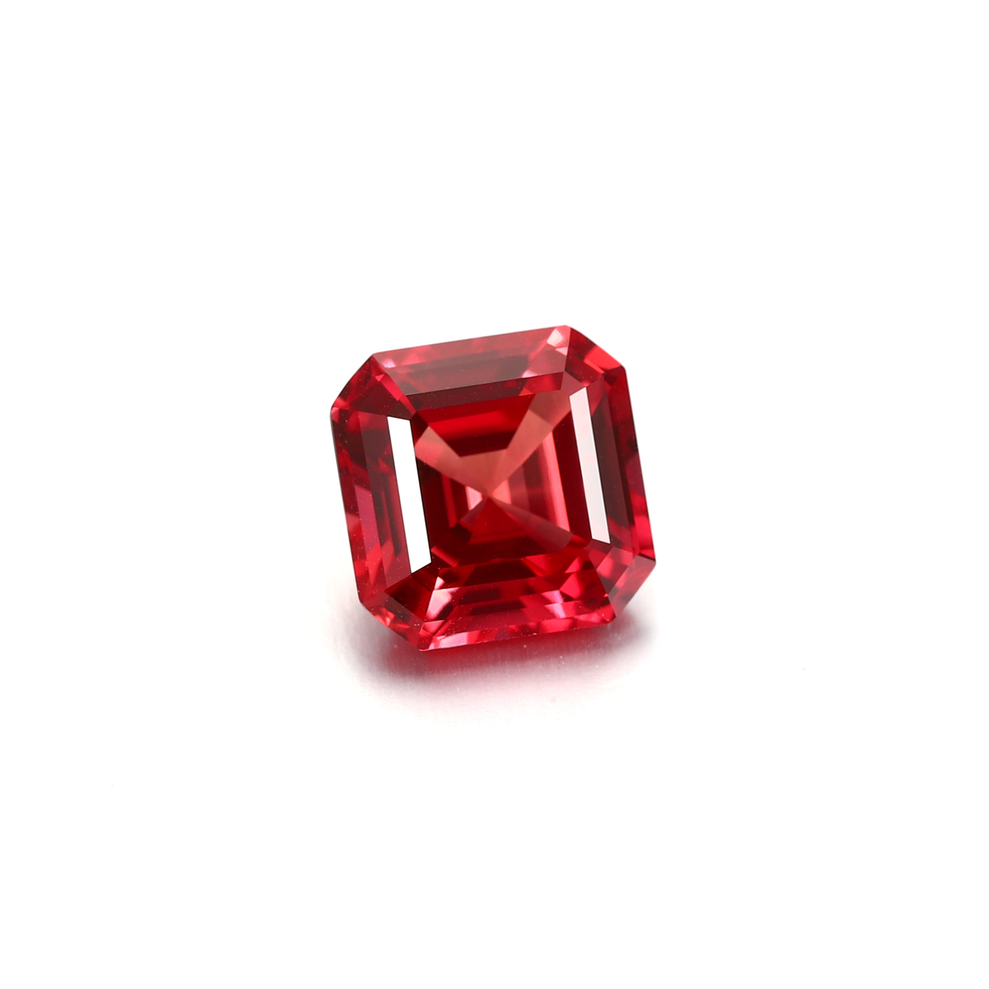 10Carat Emerald Cut Lab Grown Red Ruby