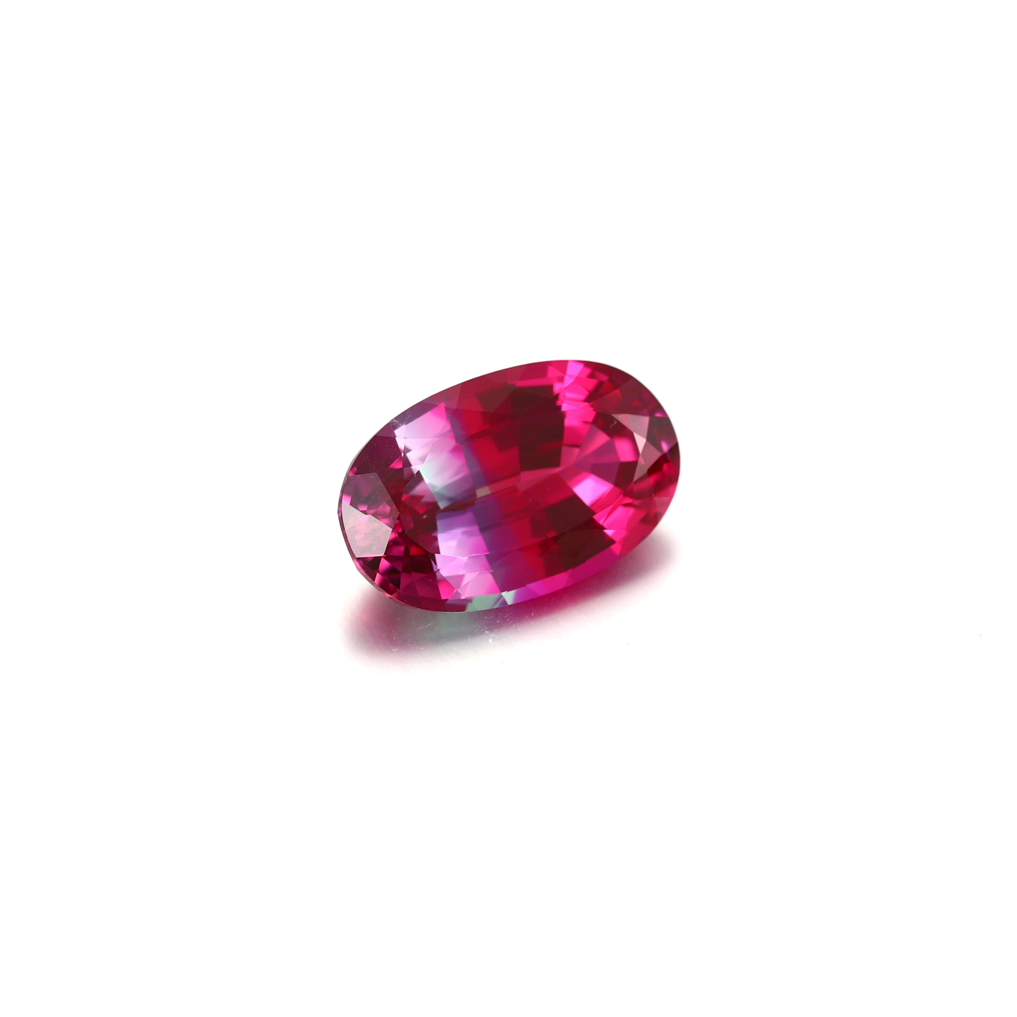 20Carat Oval Cut Lab Grown Watermelon Sapphire
