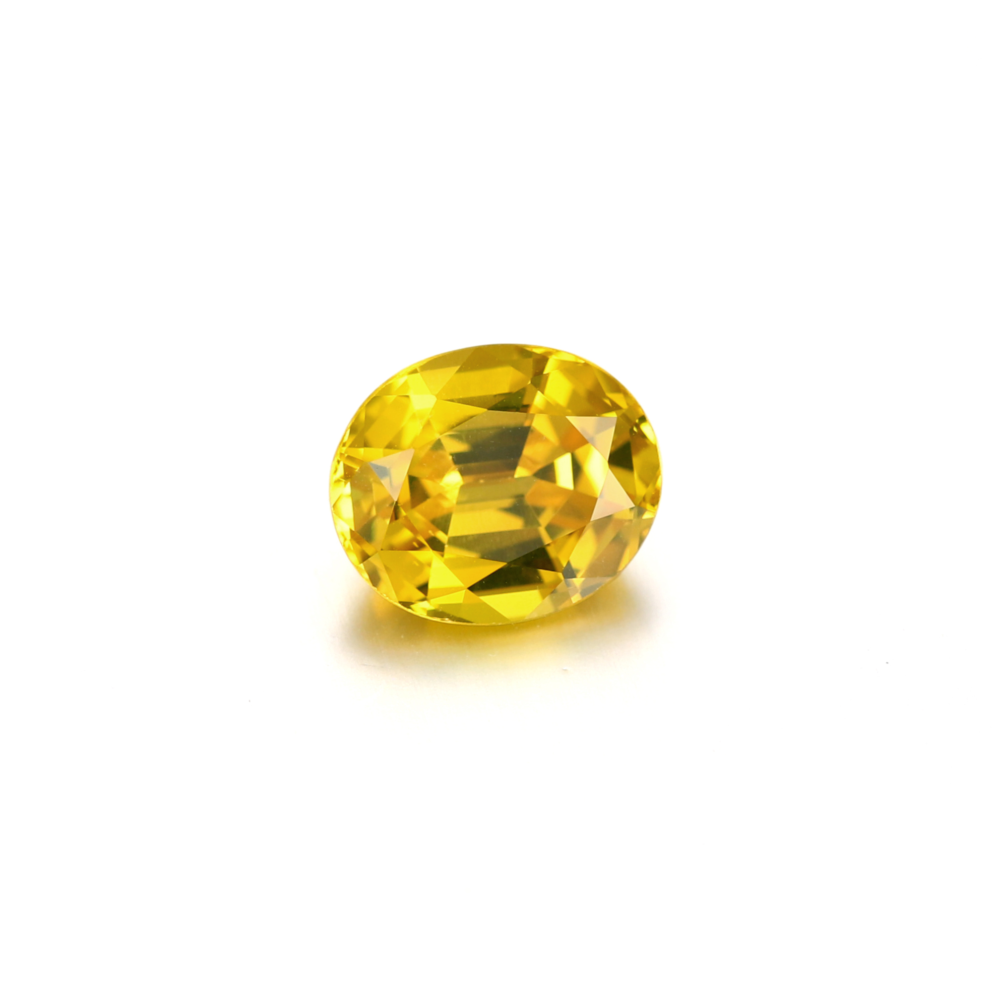 8Carat Oval Cut Lab Grown Canary Yellow Sapphire