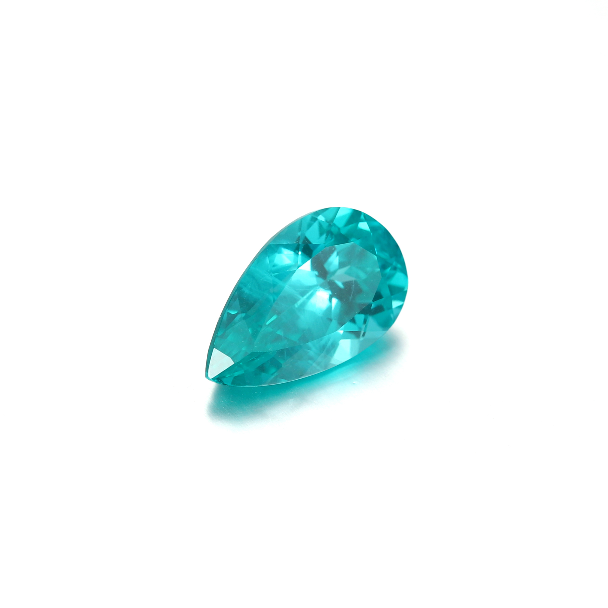 11Carat Pear Cut Lab Grown Green Paraíba