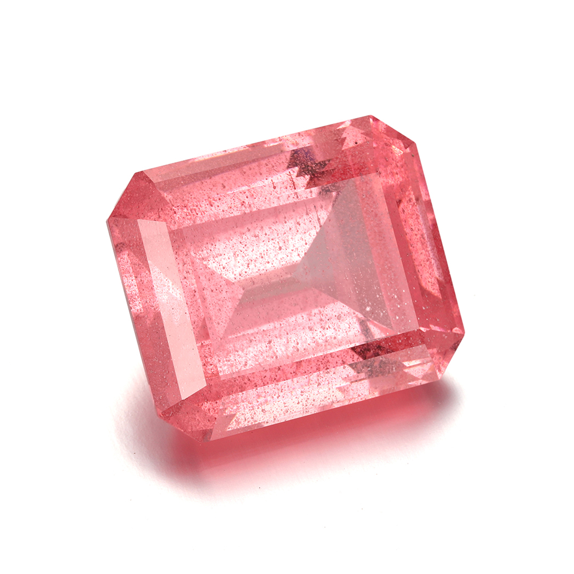 158Carat Emerald Cut Lab Grown Pink Padparadscha
