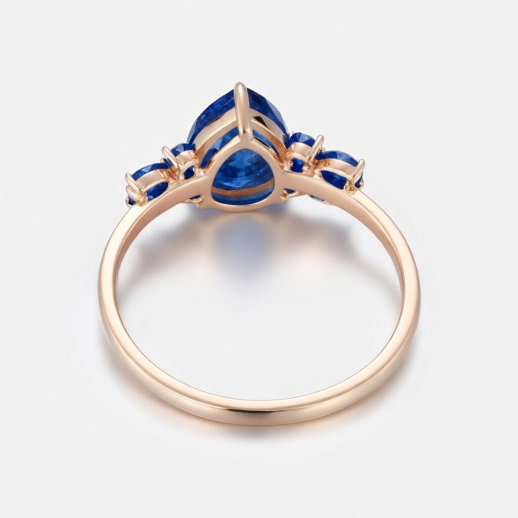 Lucky Gemstones Citrine | Pear Cut Lab Grown Sapphire Engagement Ring Rose Gold Band | Round Moissanite Accents | Nature-Inspired Design