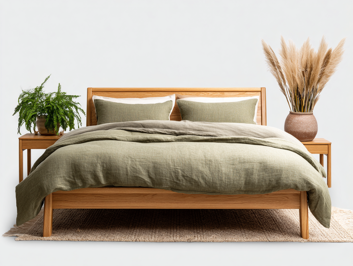 Letto matrimoniale in legno 200x160x120 cm - Legno naturale - design moderno per camera da letto-Sofagethub