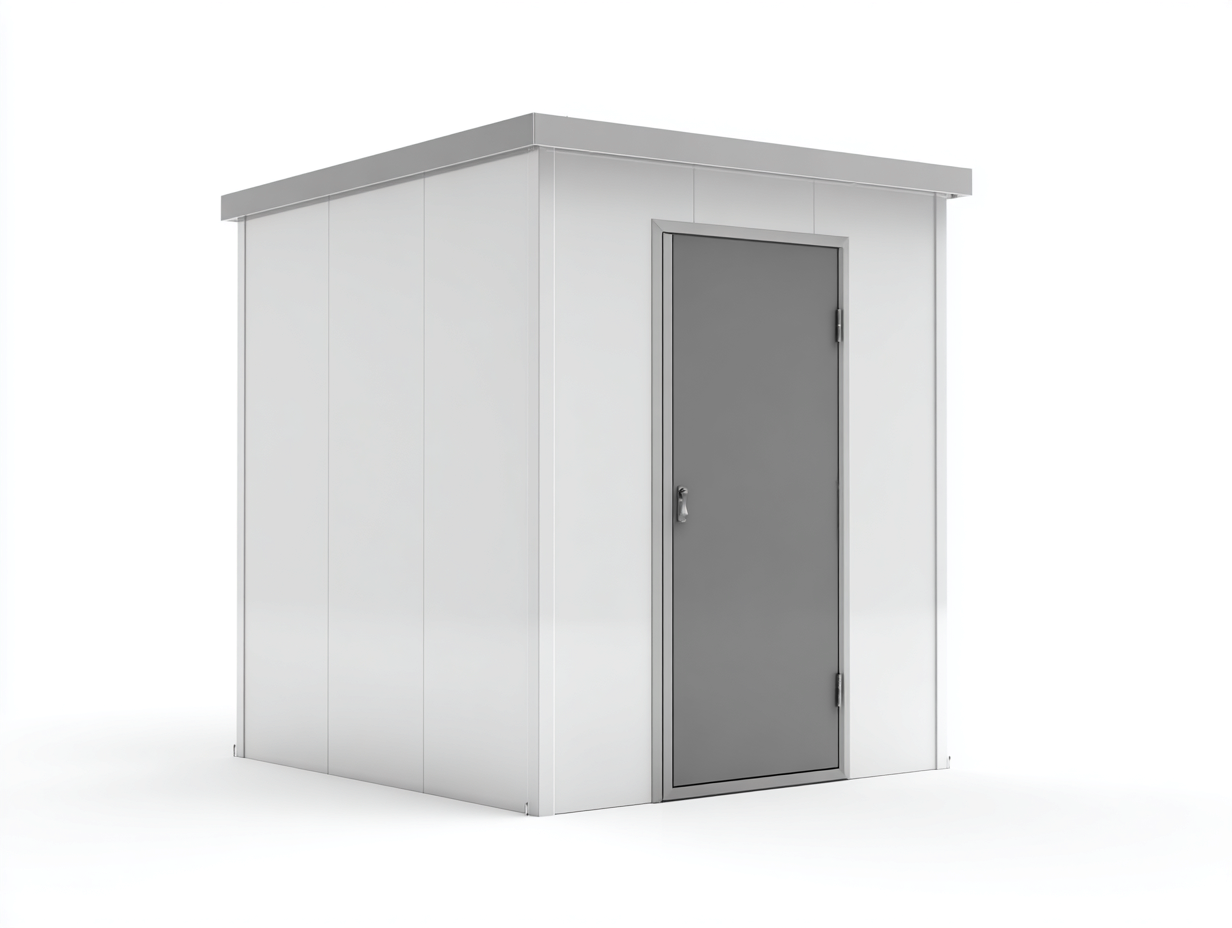 Casetta da giardino in metallo con porta singola 160x120x200 cm - grigio-bianco - design moderno per esterni-Sofagethub