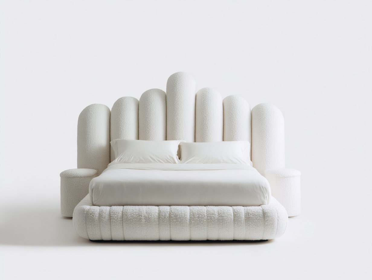 Letto matrimoniale imbottito 200x160x120 cm - Bianco - design moderno per camera da letto-Sofagethub