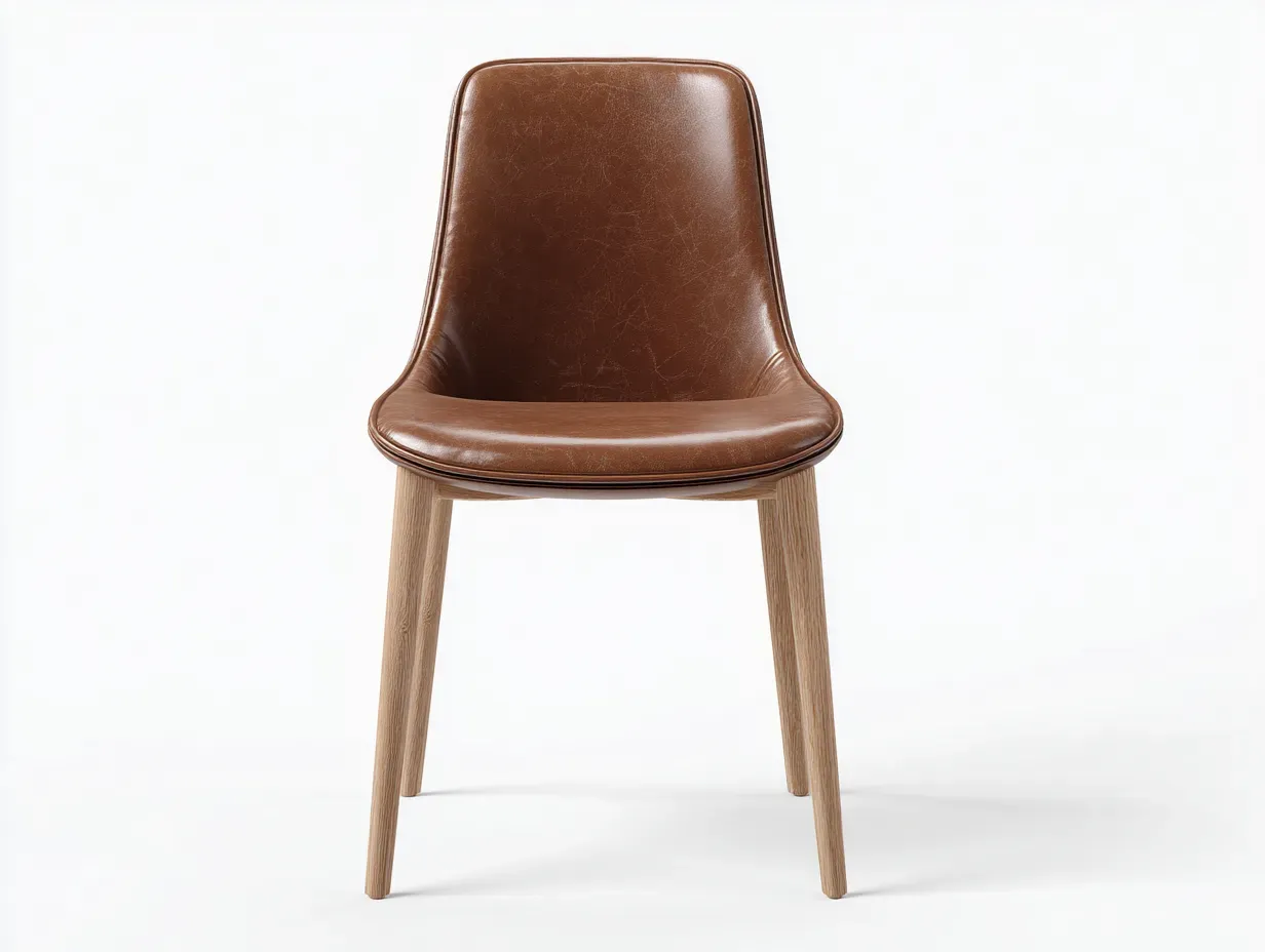 Esszimmerstühle-Leder-Holz-54x52x83 cm-Braun-moderner Stil-Casagopad