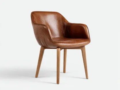 Esszimmerstühle-Leder-Holz-60x56x84 cm-Braun-moderner Stil-Casagopad