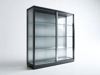 Vitrine-Glas-Metall-118x38x158 cm-Schwarz-modernes Design-Casagopad