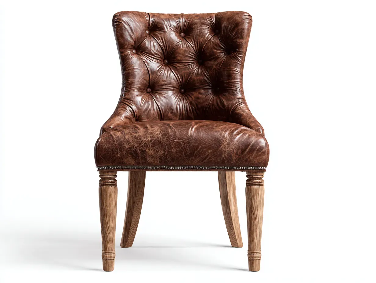 Esszimmerstühle-Leder-Holz-56x52x88 cm-Braun-klassischer Stil-Casagopad