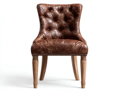 Esszimmerstühle-Leder-Holz-56x52x88 cm-Braun-klassischer Stil-Casagopad