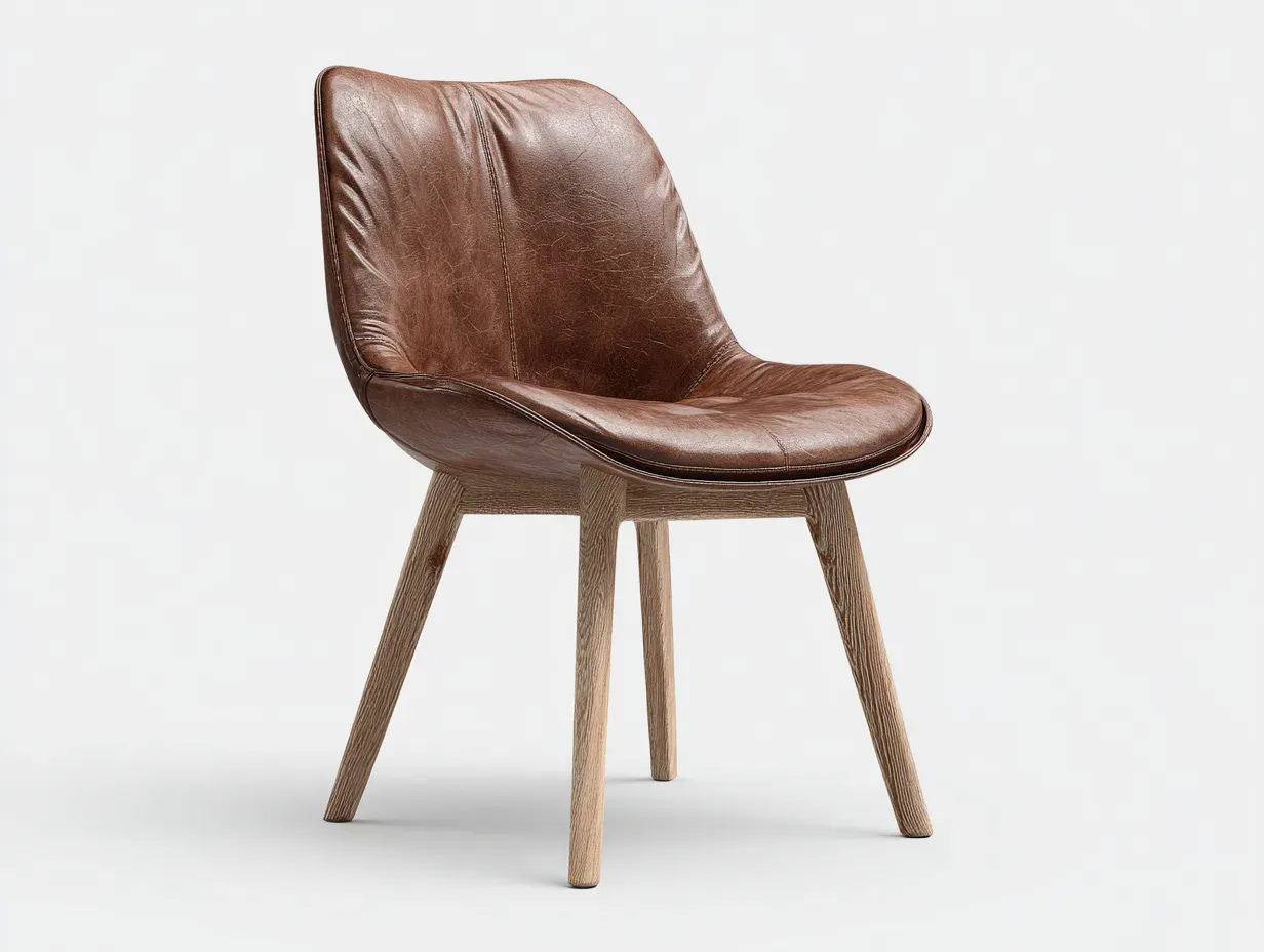 Esszimmerstühle-Leder-Holz-57x55x83 cm-Braun-moderner Stil-Casagopad