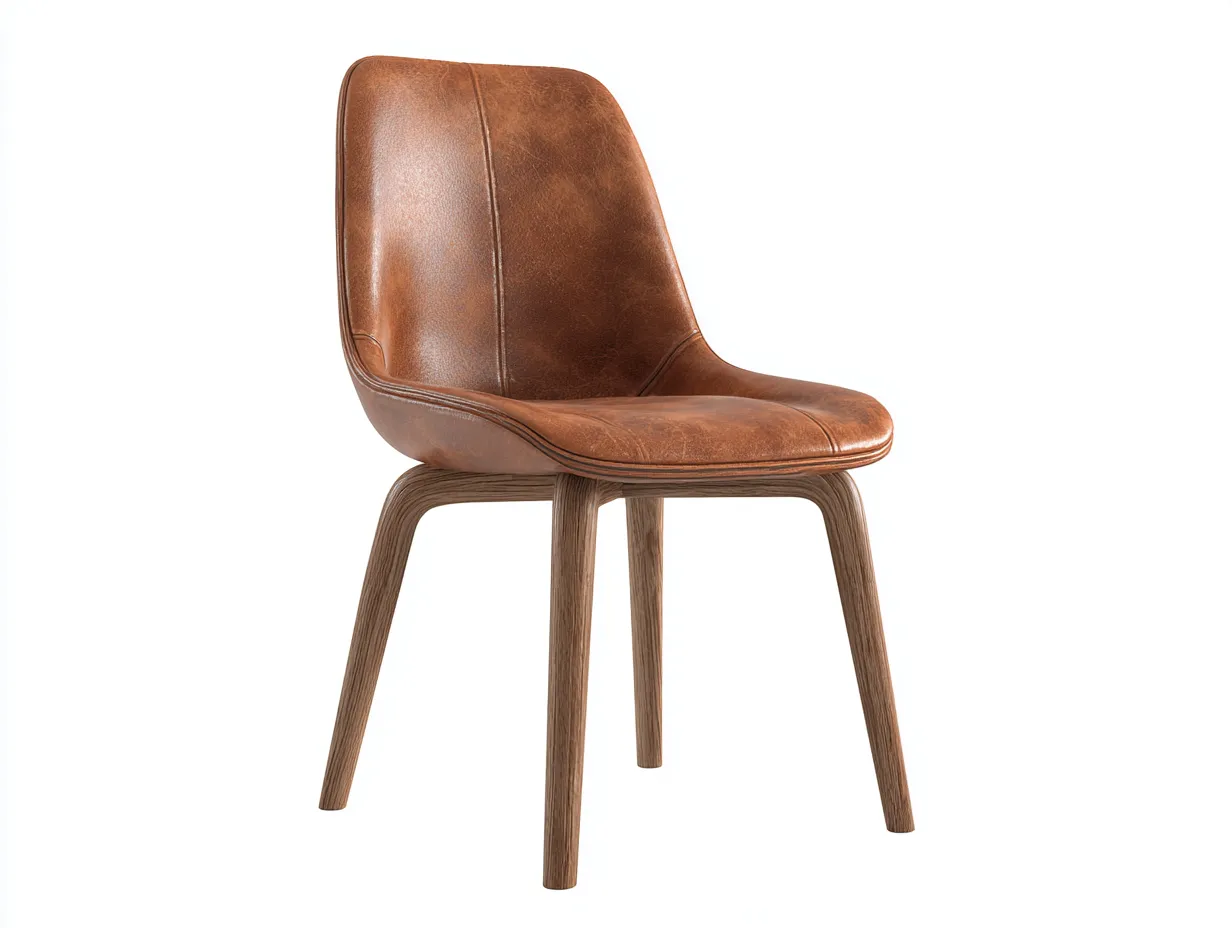 Esszimmerstühle-Leder-Holz-56x54x82 cm-Braun-moderner Stil-Casagopad