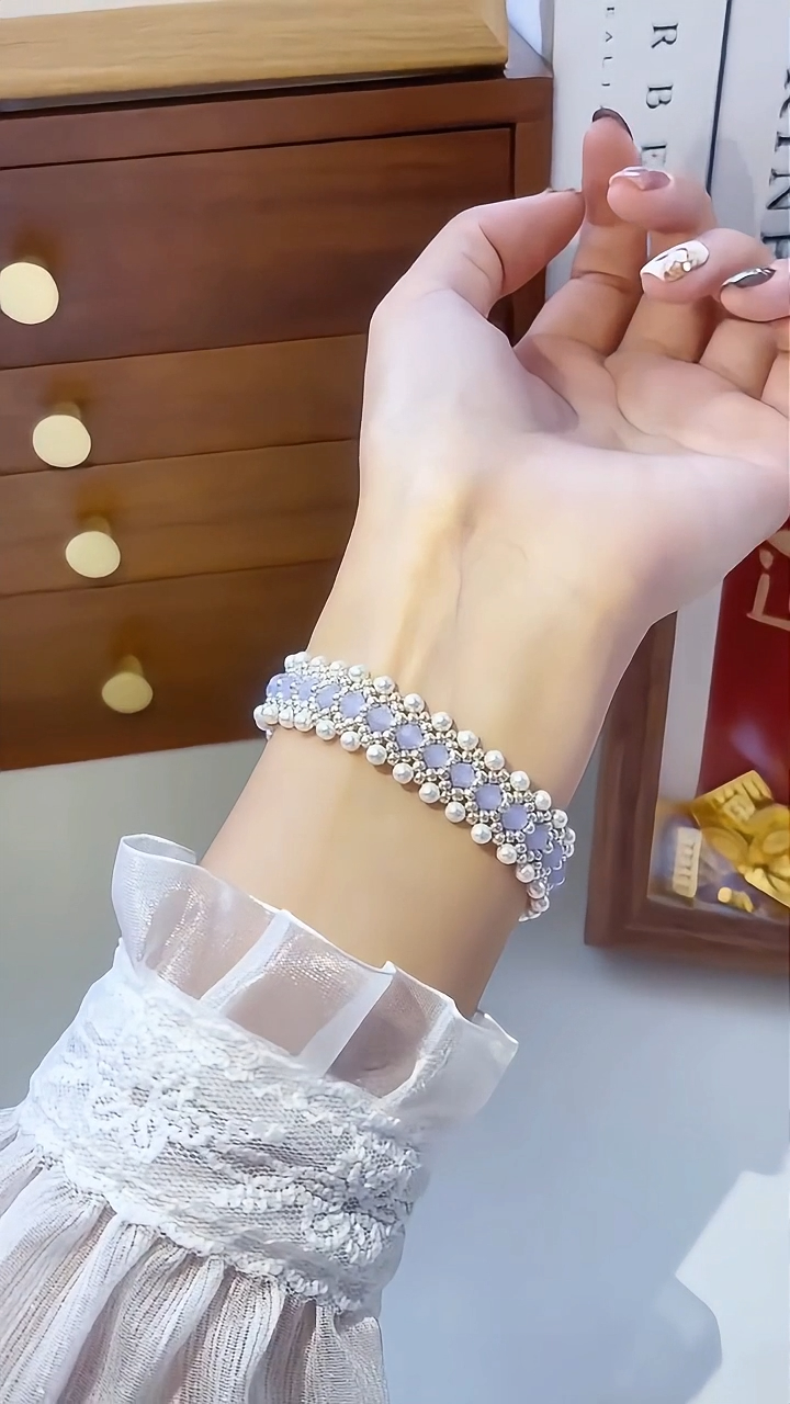 No.34 DIY Kit – Stunning Icy Elegance Beaded Bracelet（SL006）