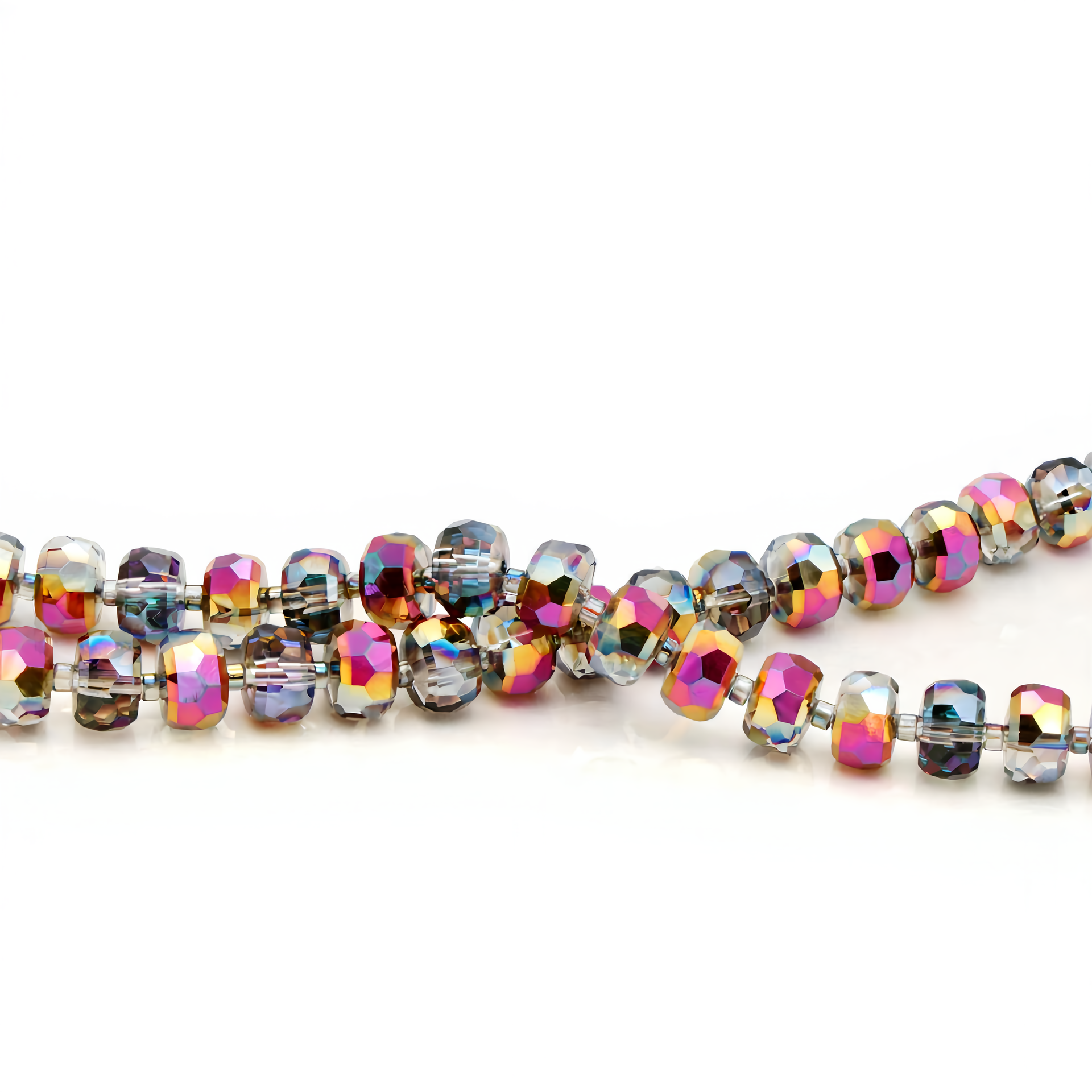 K9 Glass Faceted Tire Beads – Ultra-Transparent, Lead-Free, Premium Quality