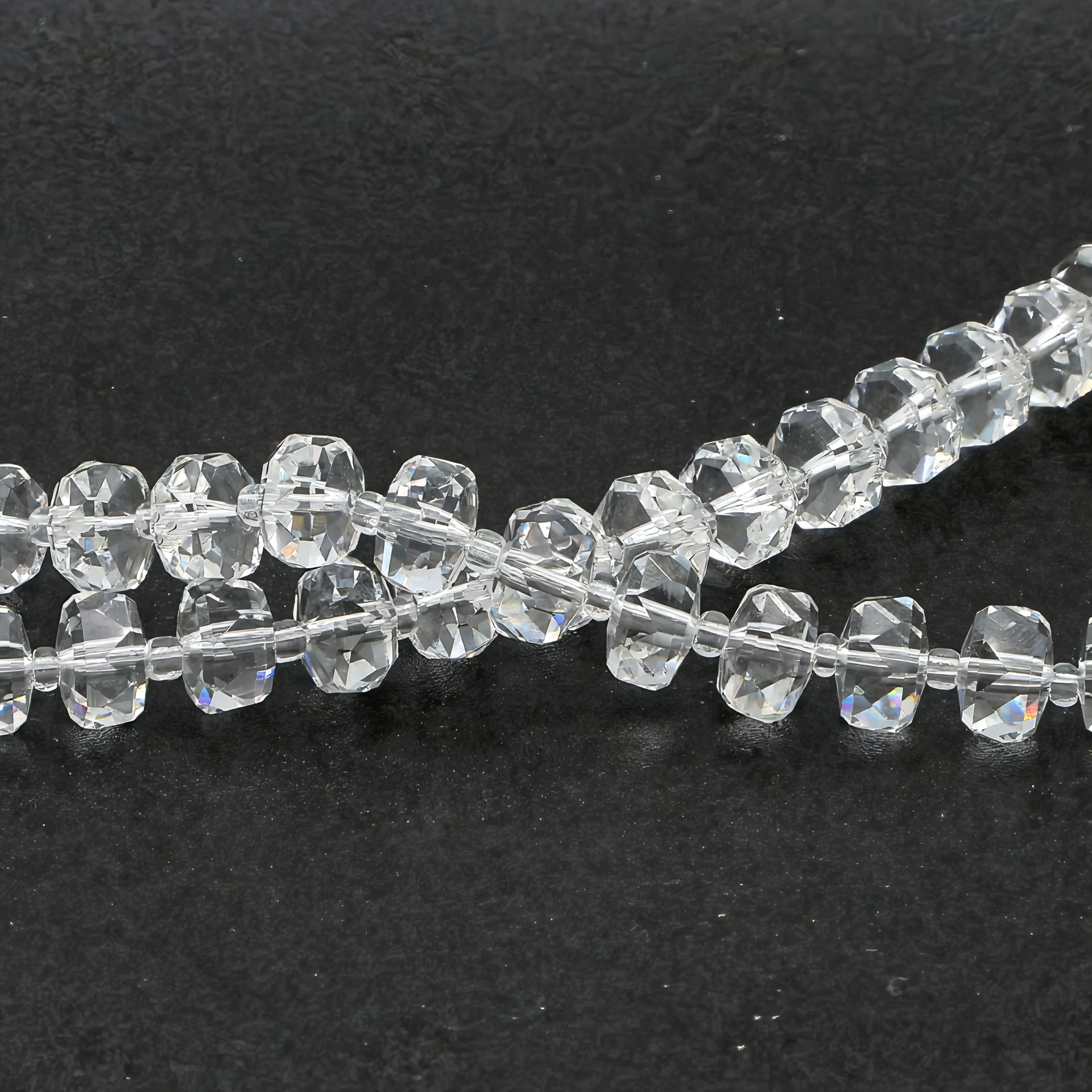 K9 Glass Faceted Tire Beads – Ultra-Transparent, Lead-Free, Premium Quality