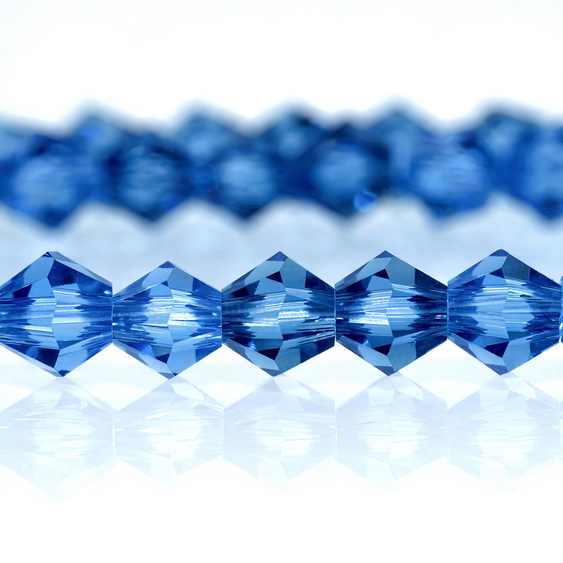 K9 Glass Faceted Bicone Beads – Ultra-Transparent, Lead-Free, Premium Quality